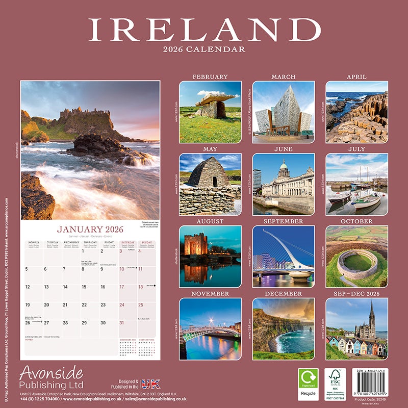 Kalender 2026 30x30 Ireland