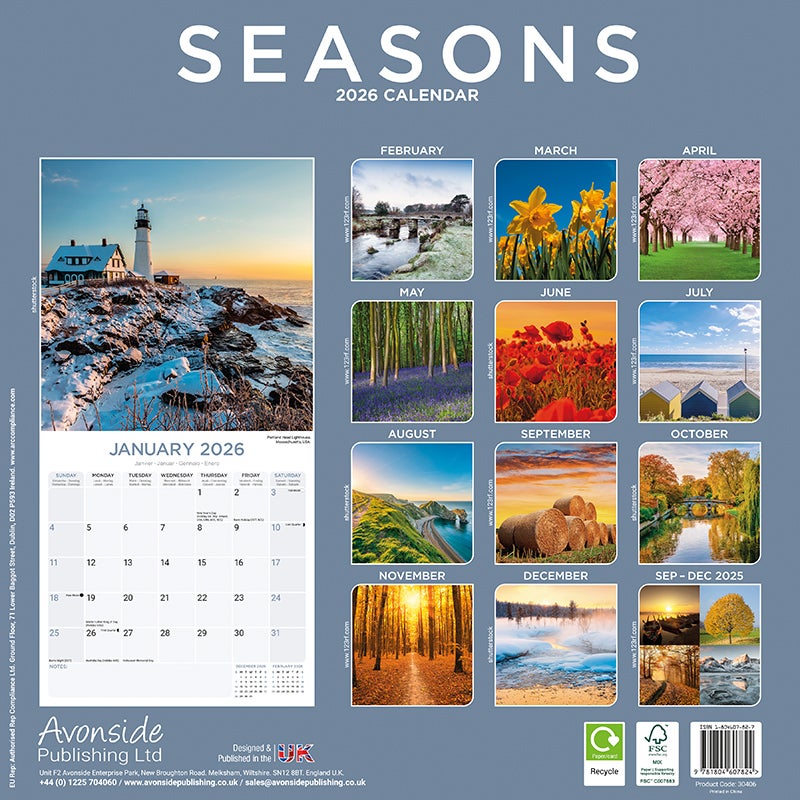 Kalender 2026 30x30 Seasons