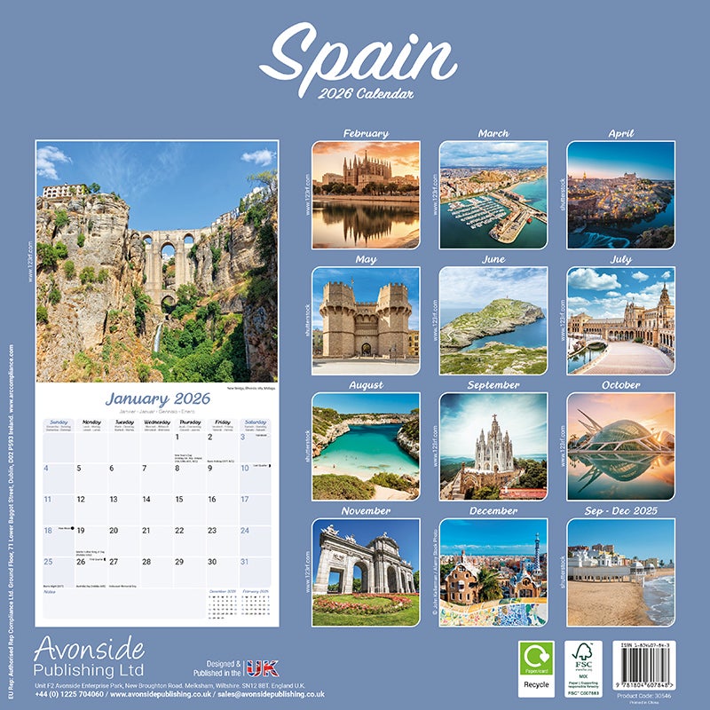 Kalender 2026 30x30 Spain