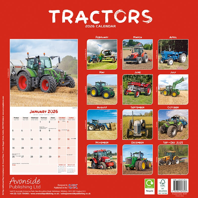 Kalender 2026 30x30 Tractors