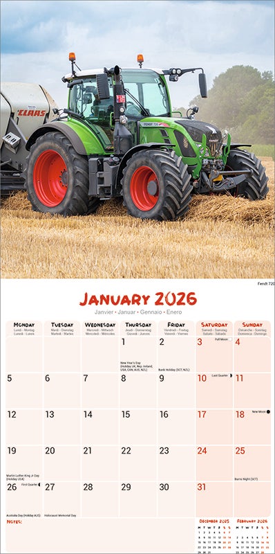 Kalender 2026 30x30 Tractors