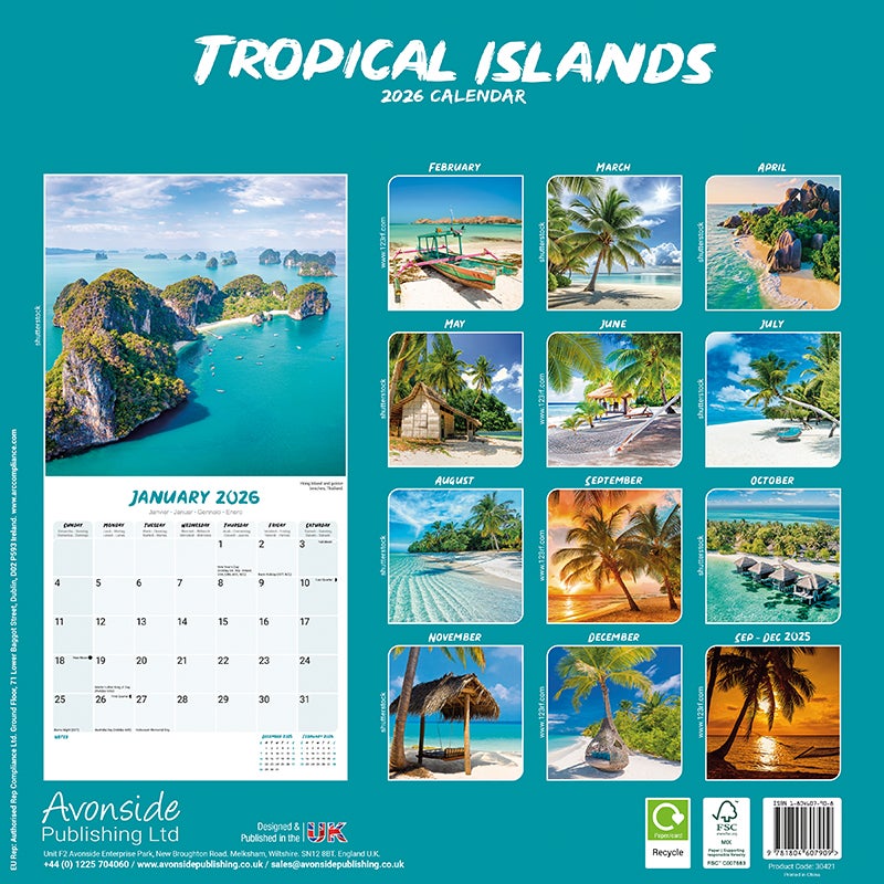 Kalender 2026 30x30 Tropical Islands