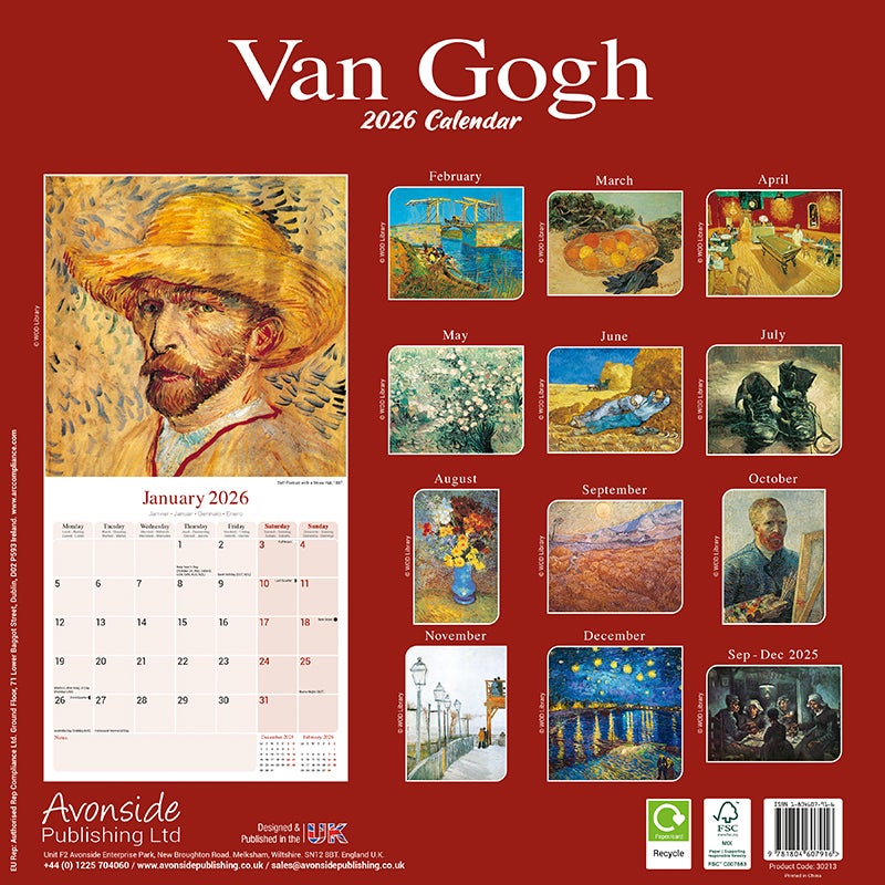 Kalender 2026 Van Gogh 30x30cm