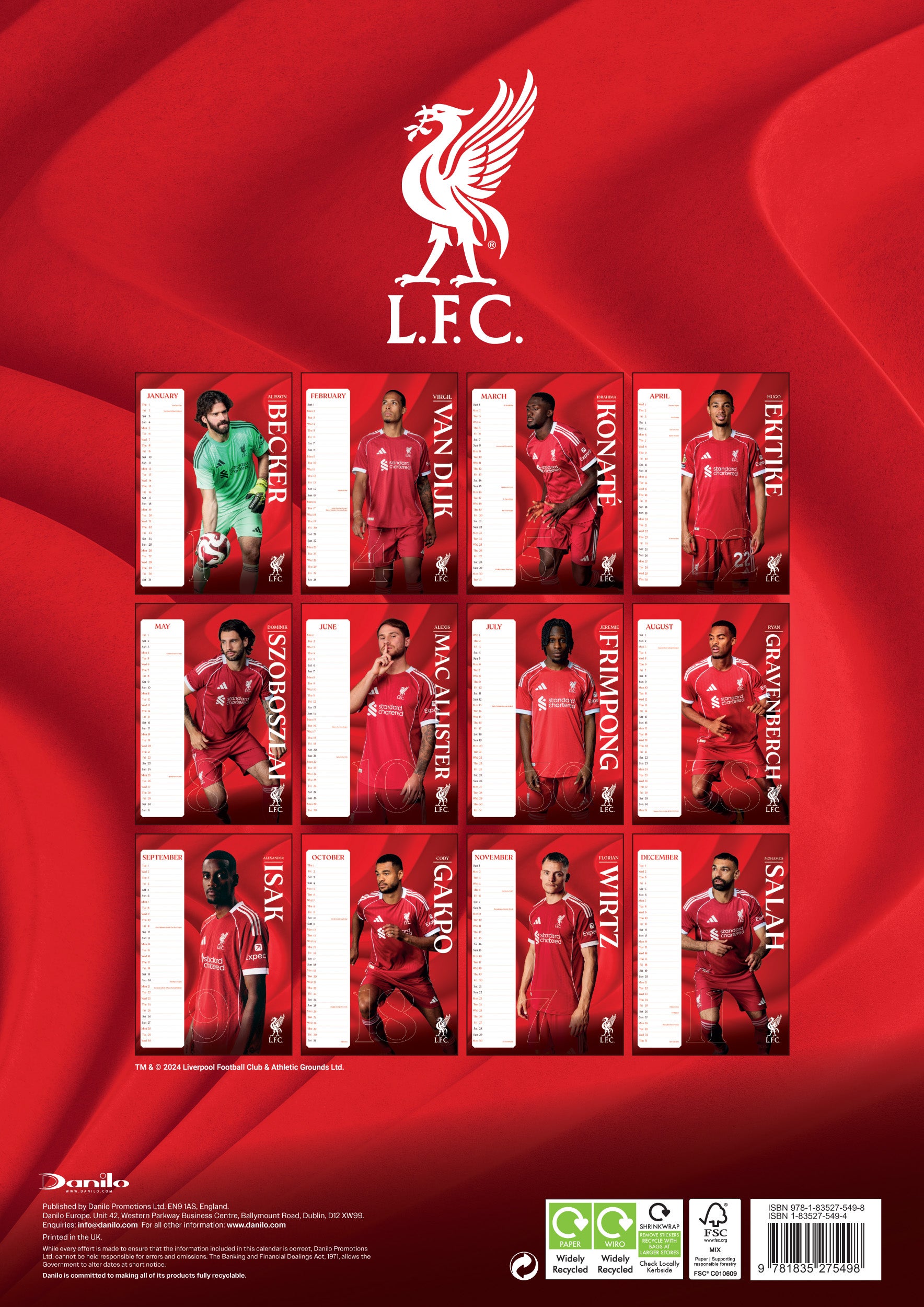 Kalender 2026 Da Liverpool A3
