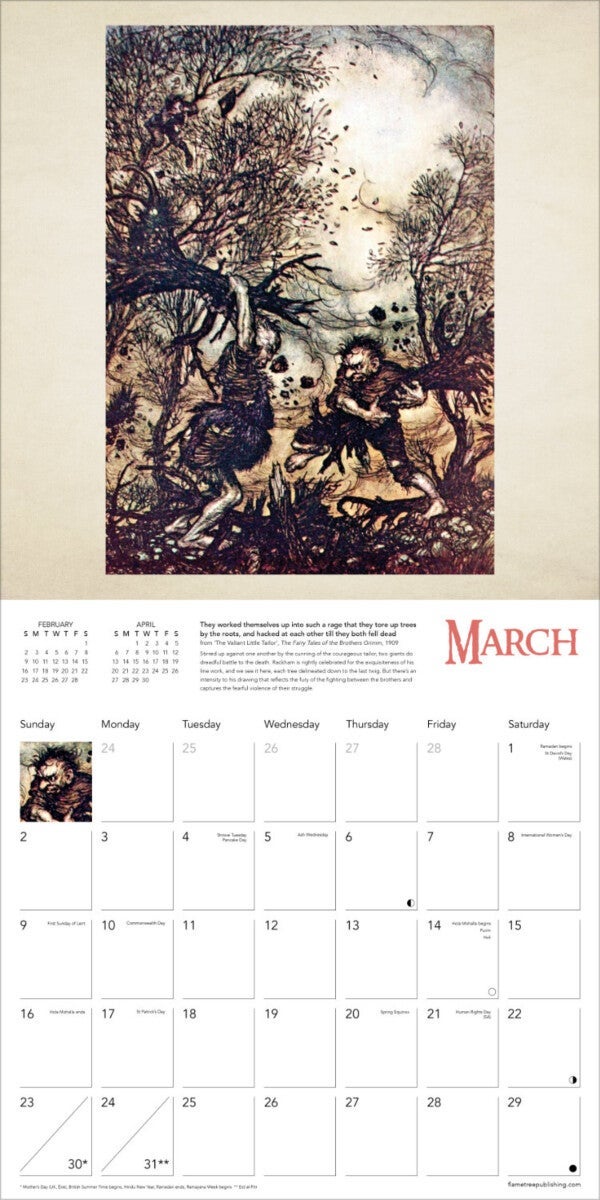 Kalender 2025 Arthur Rackham 30x30cm