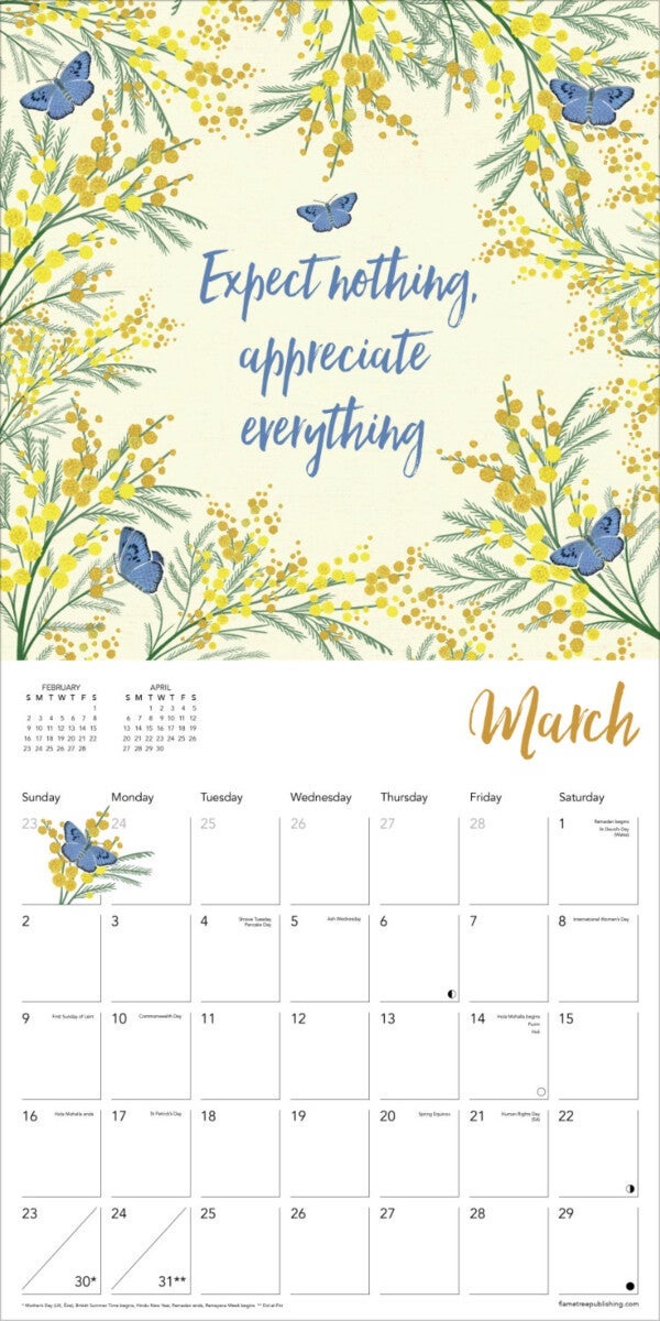 Kalender 2025 Lovely Quotes 30x30cm