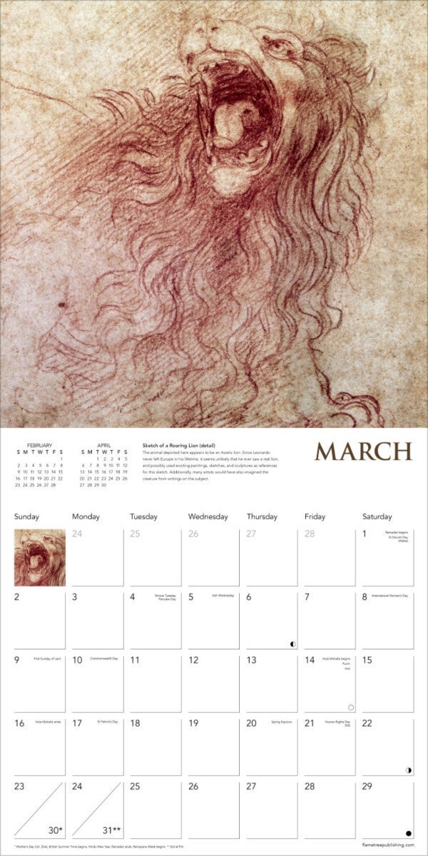 Kalender 2025 Leonardo da Vinci 30x30cm