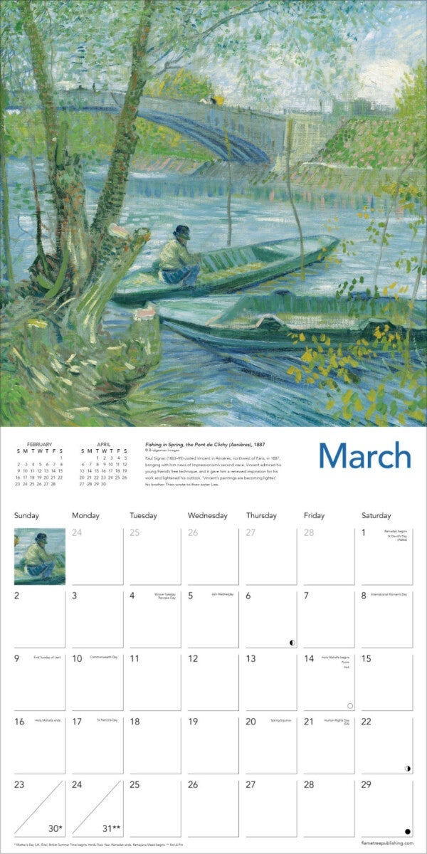 Kalender 2025 V Gogh Landscapes 30x30cm