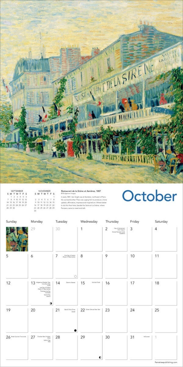 Kalender 2025 V Gogh Landscapes 30x30cm