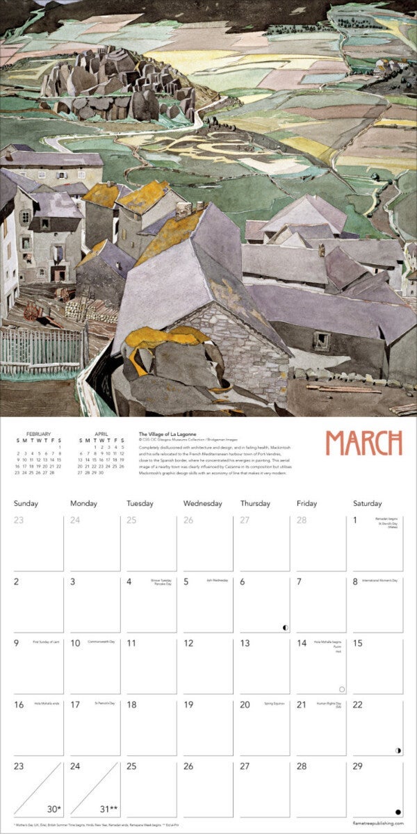 Kalender 2025 Mackintosh 30x30cm