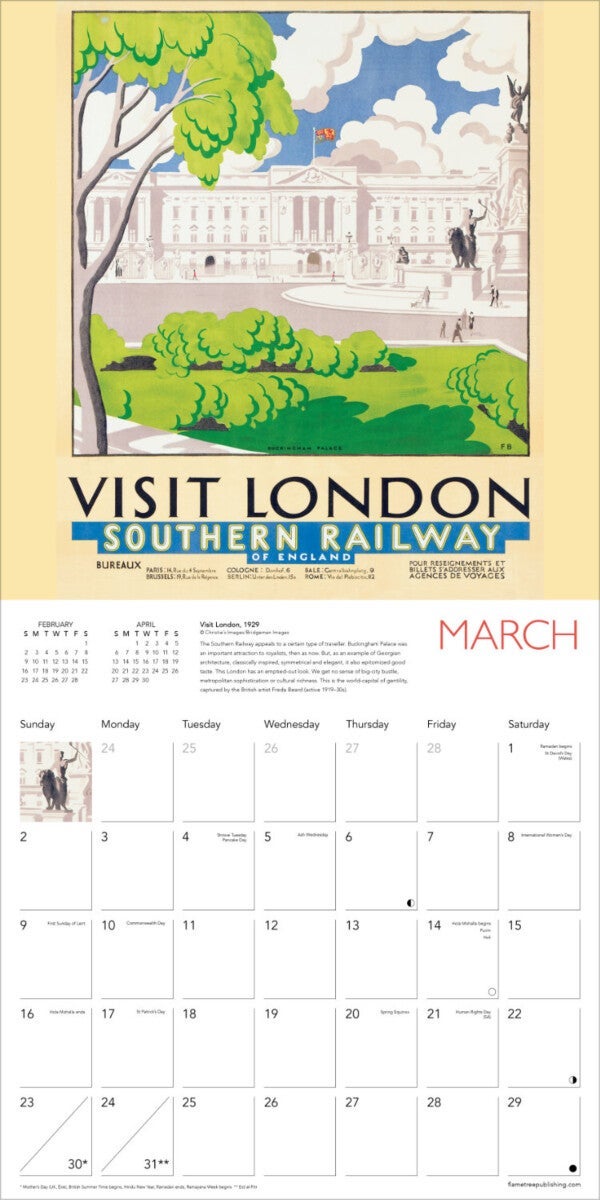 Kalender 2025 Travel Posters 30x30cm