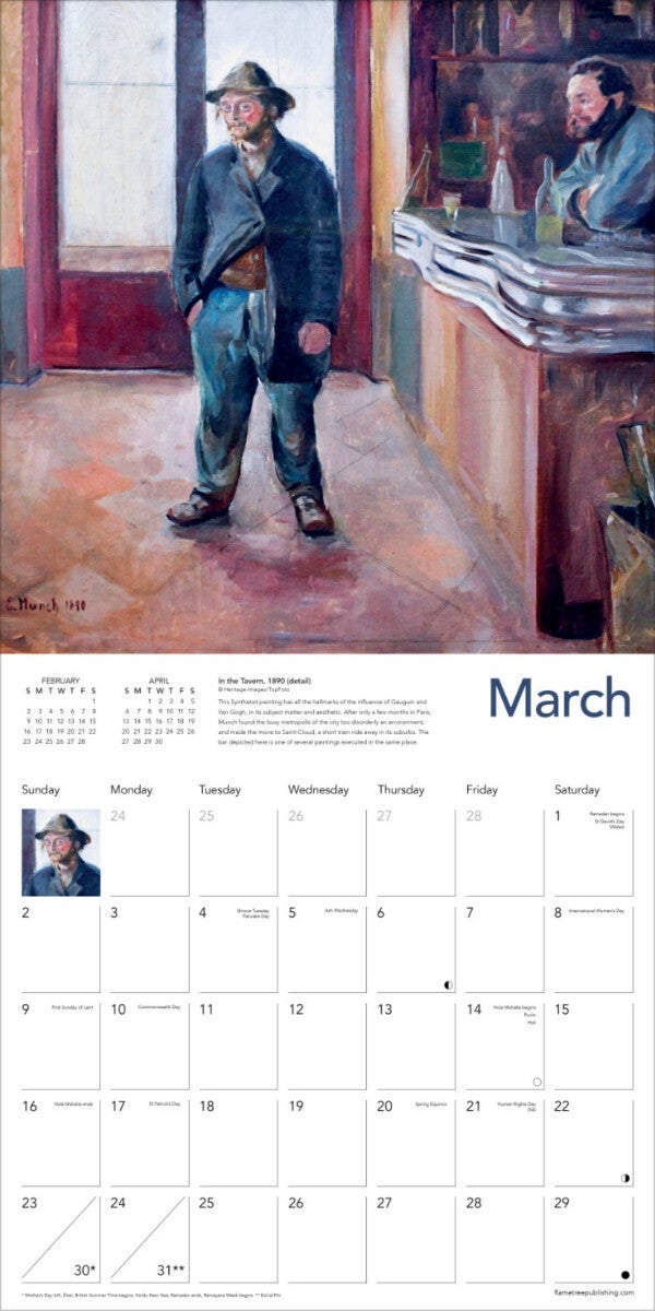 Kalender 2025 Edvard Munch 30x30cm