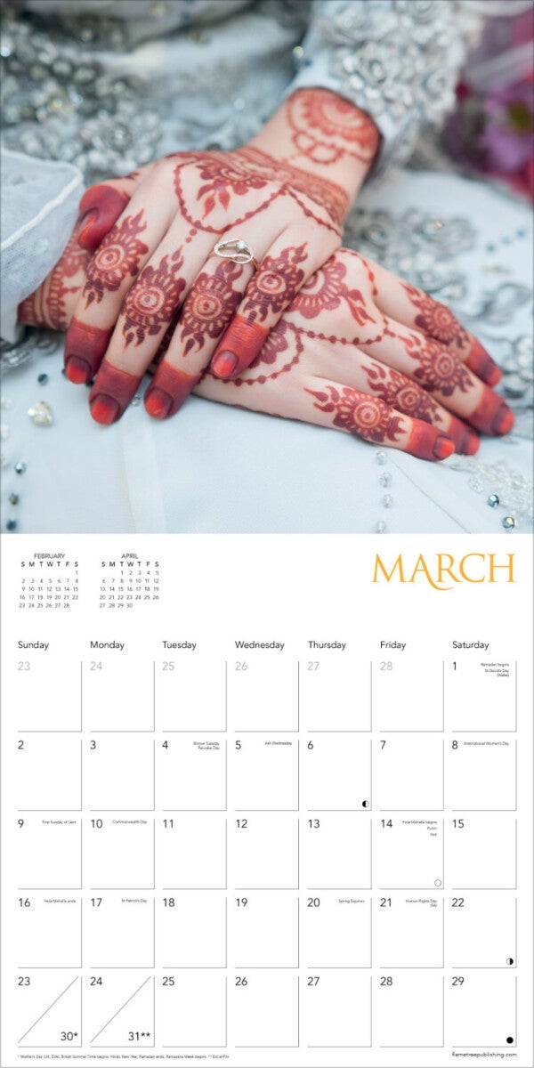 Kalender 2025 Henna Hand Art 30x30cm