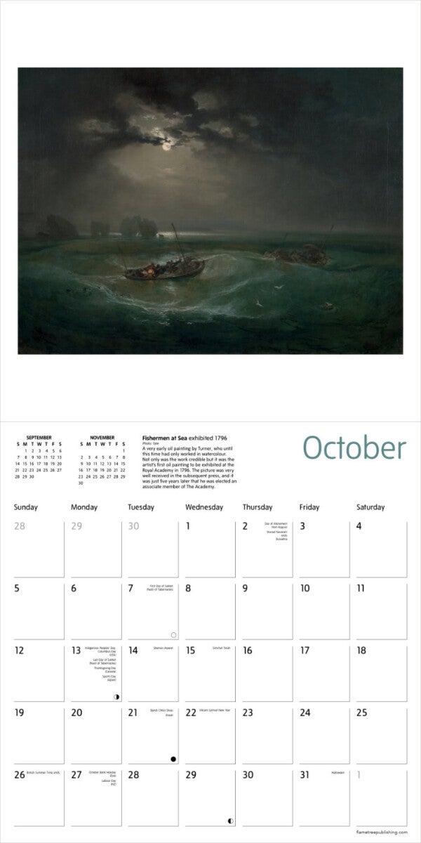 Kalender 2025 Turner Seascapes 30x30cm