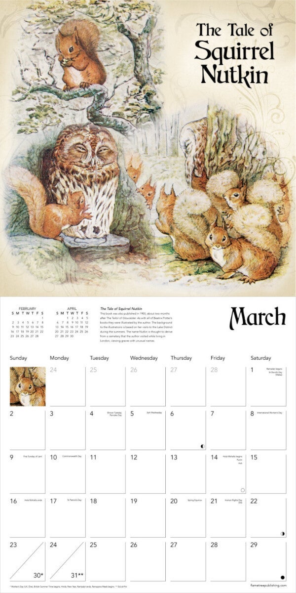 Kalender 2025 Beatrix Potter 30x30cm