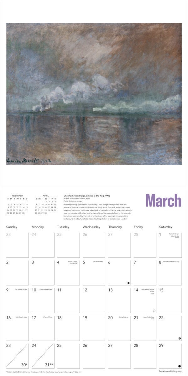 Kalender 2025 Monet and London 30x30cm