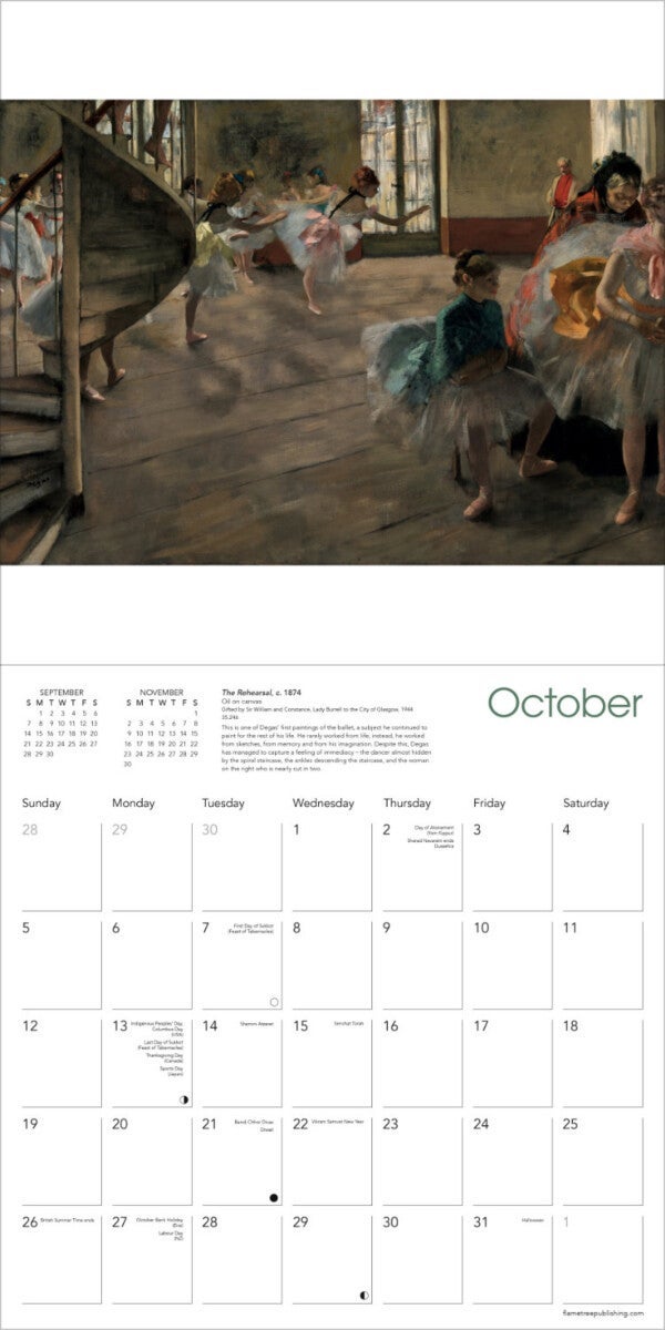 Kalender 2025 Edgar Degas 30x30cm