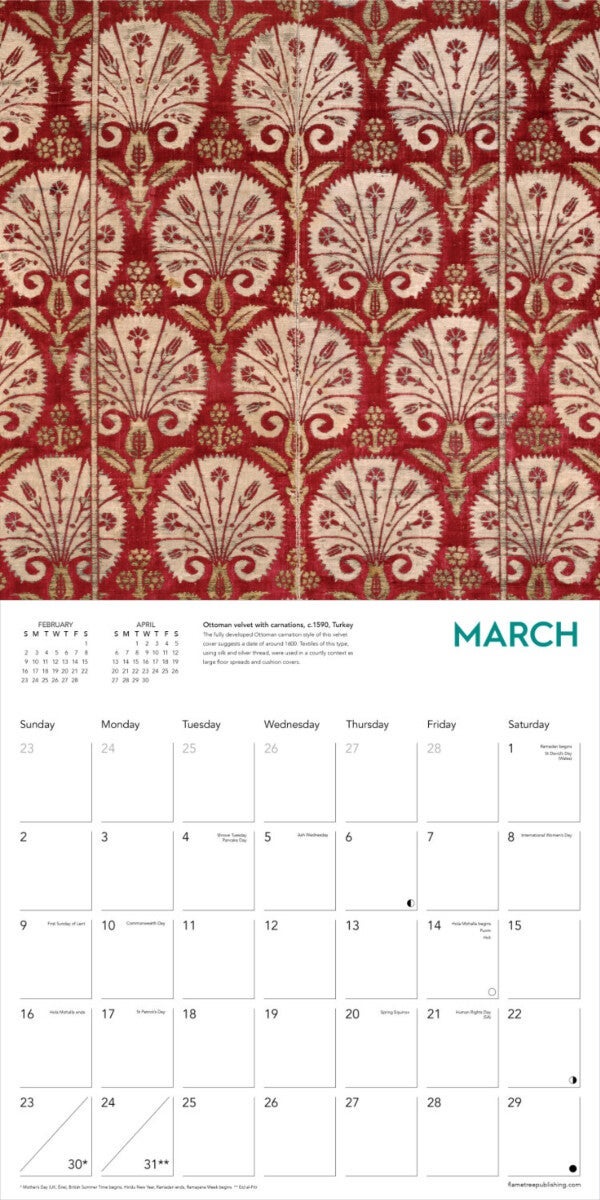 Kalender 2025 World Textiles 30x30cm