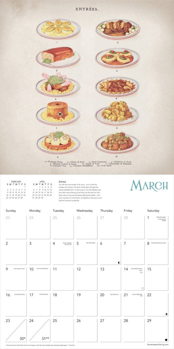 Kalender 2025 Classic Dishes 30x30cm