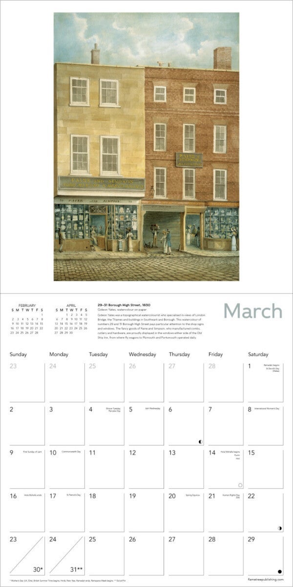 Kalender 2025 London Paintings 30x30cm