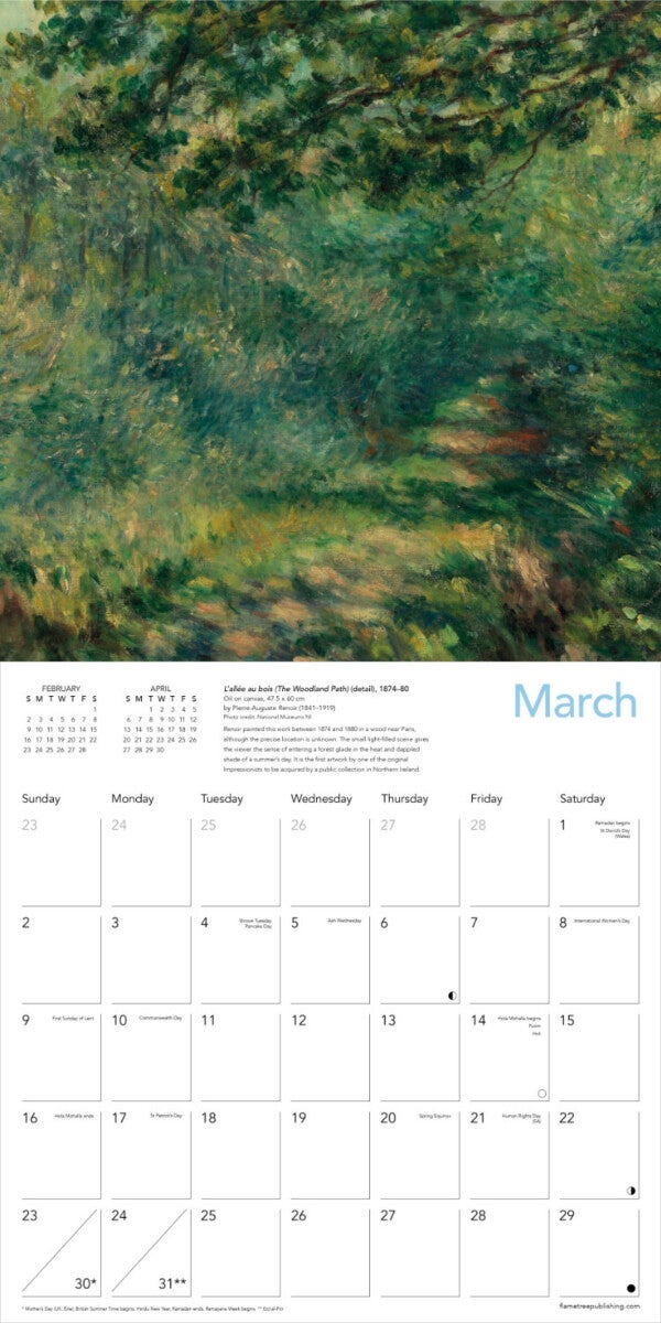 Kalender 2025 UK Impressionism 30x30cm