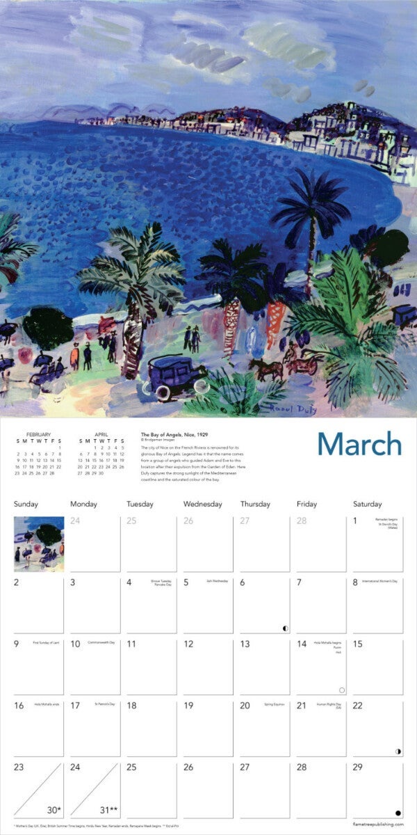 Kalender 2025 Raoul Dufy 30x30cm