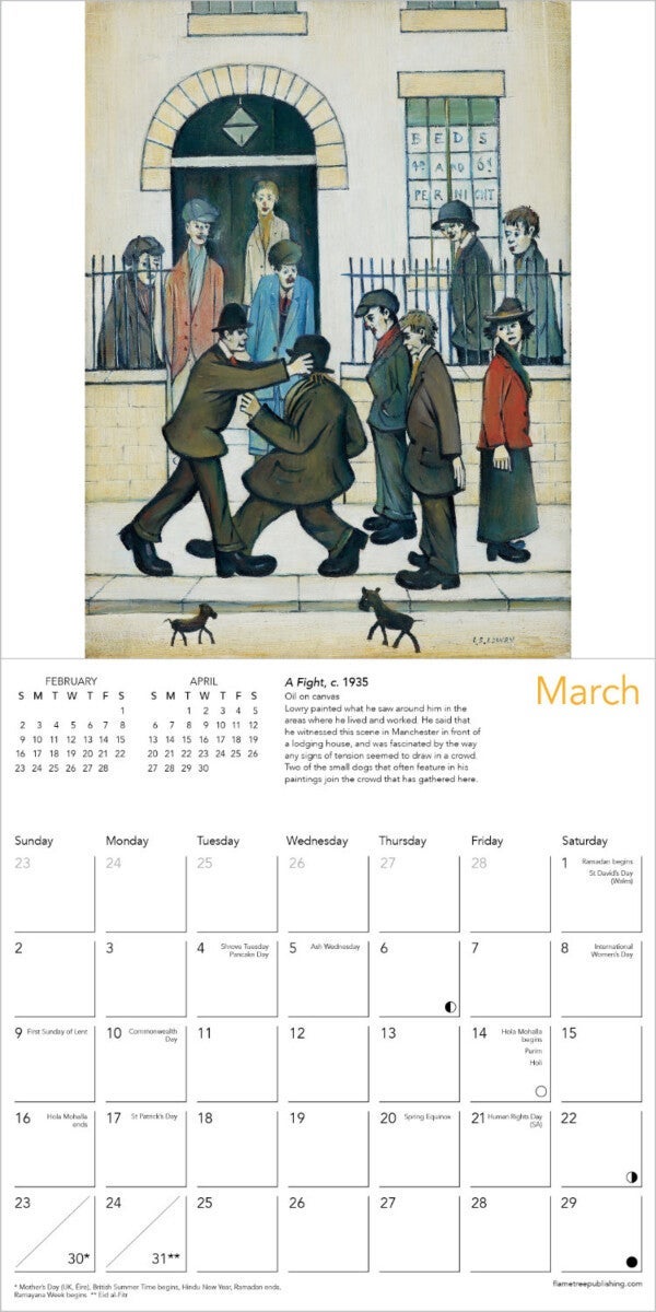 Kalender 2025 L.S. Lowry 18x18cm
