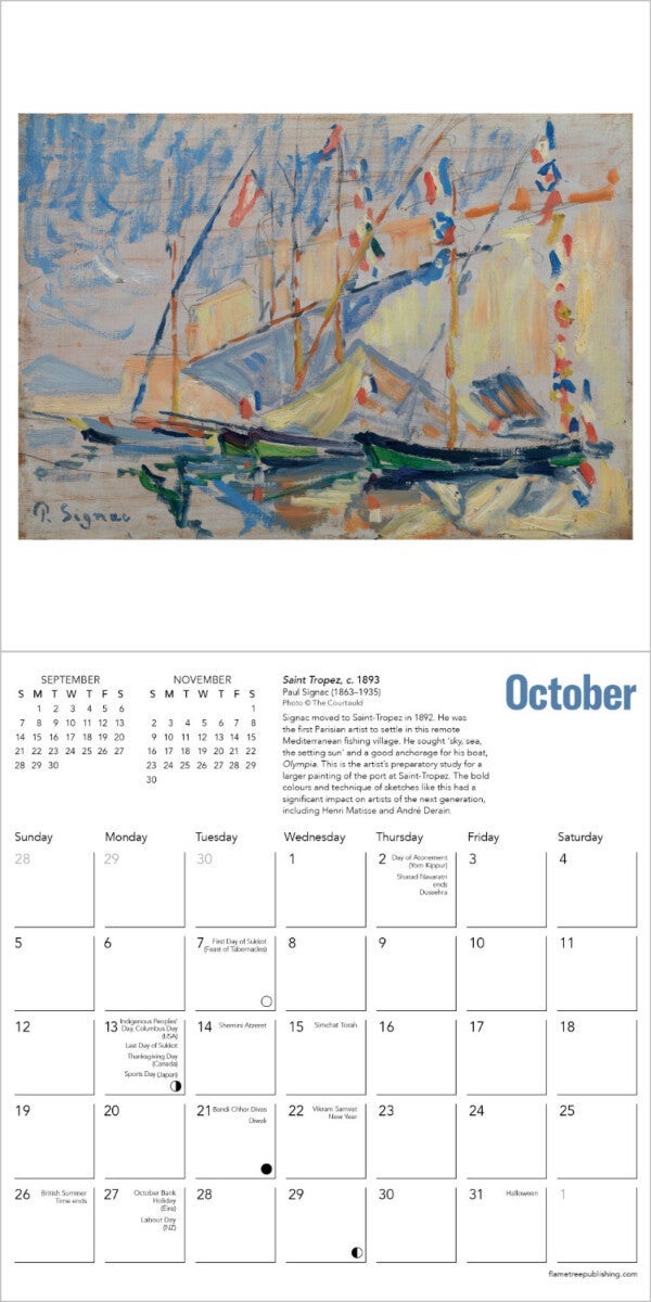 Kalender 2025 Post-Impressionism 18x18cm