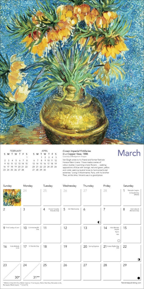 Kalender 2025 Van Gogh 18x18cm