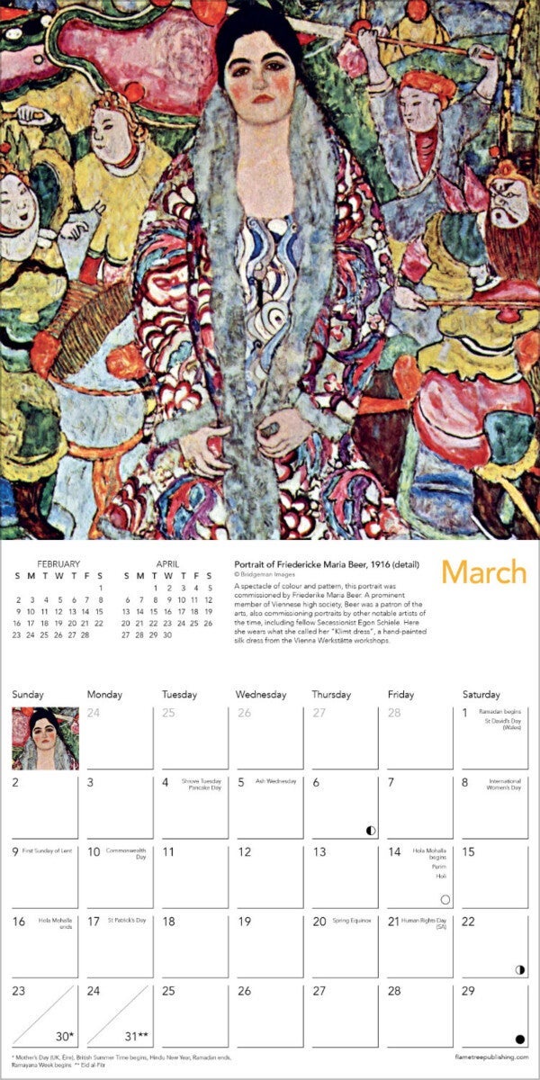 Kalender 2025 Gustav Klimt 18x18cm