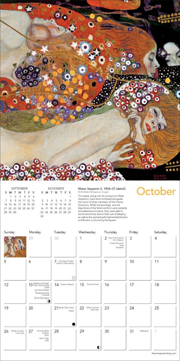 Kalender 2025 Gustav Klimt 18x18cm