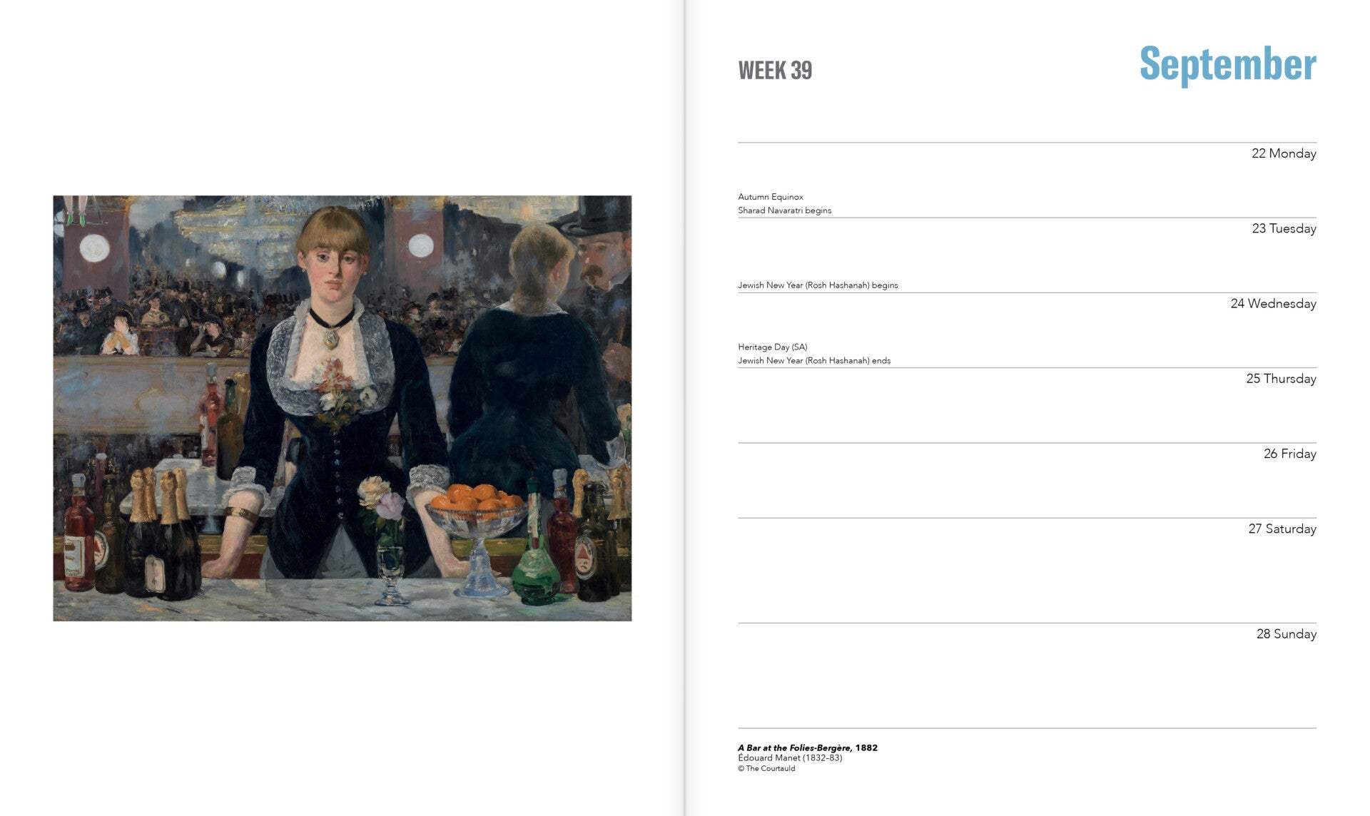 Bordkalender 2025 The Courtauld 193x230mm