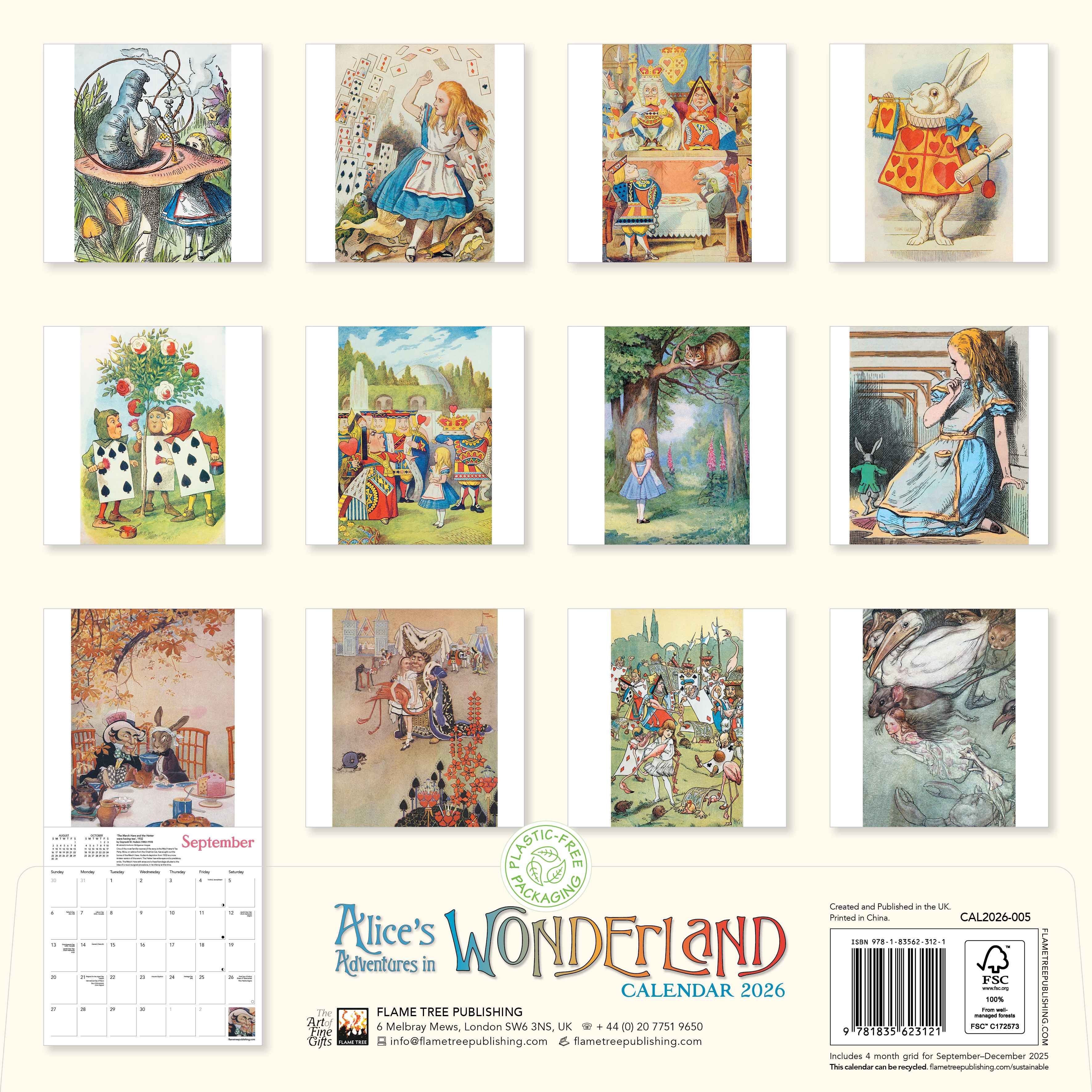 Kalender 2026 30x30 Alice In Wonderland