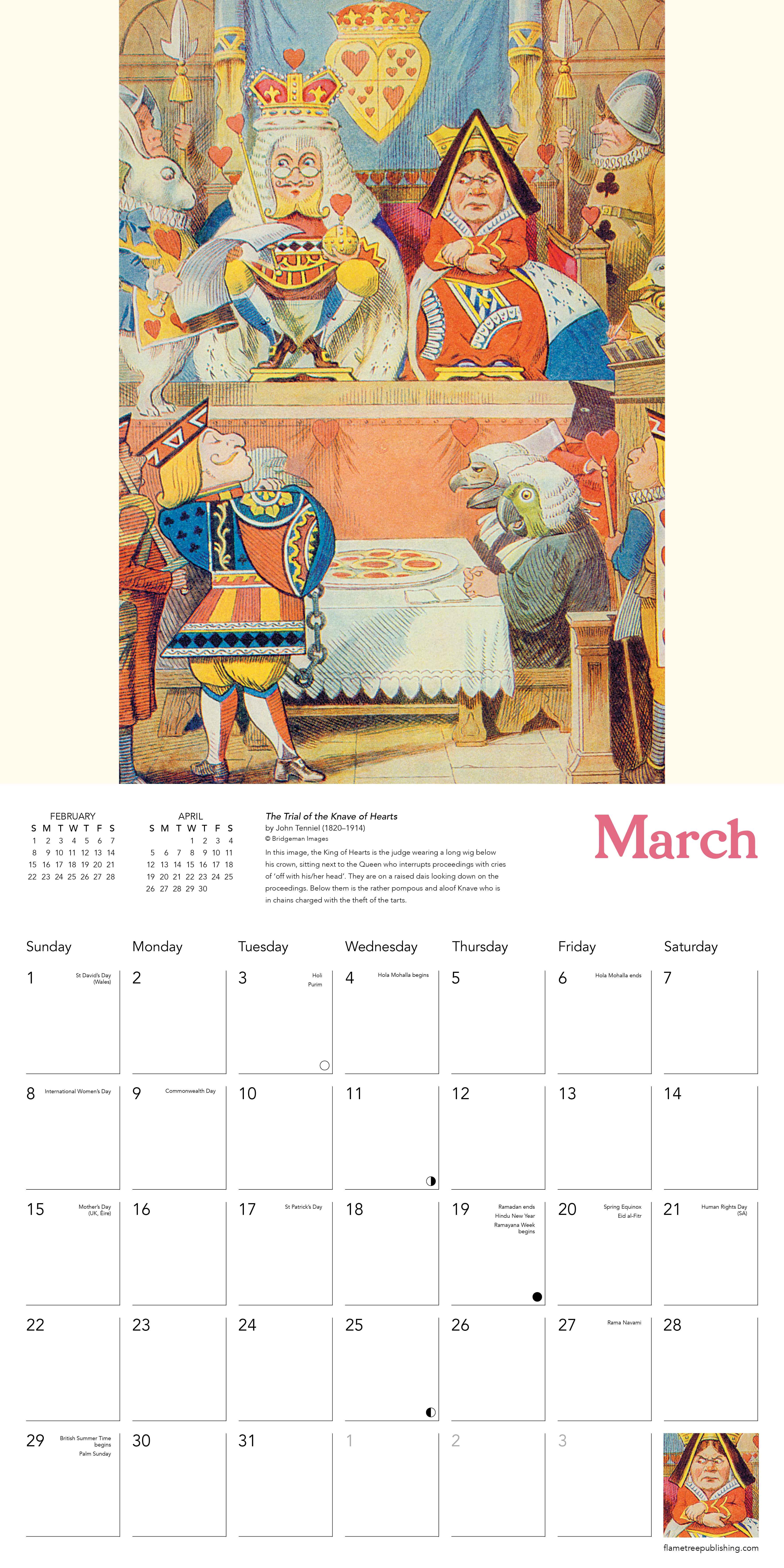 Kalender 2026 30x30 Alice In Wonderland