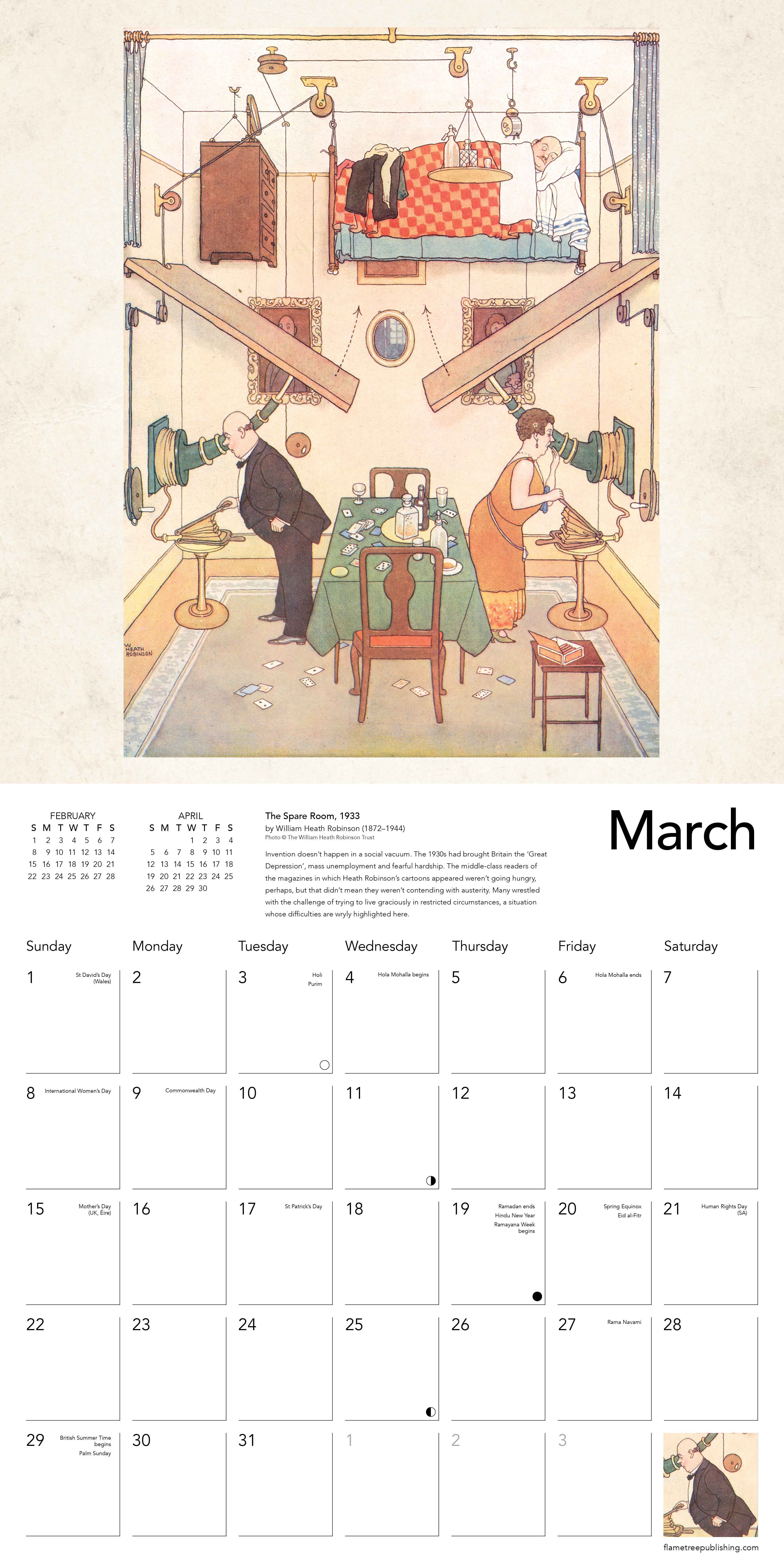 Kalender 2026 30x30 Heath Robinson