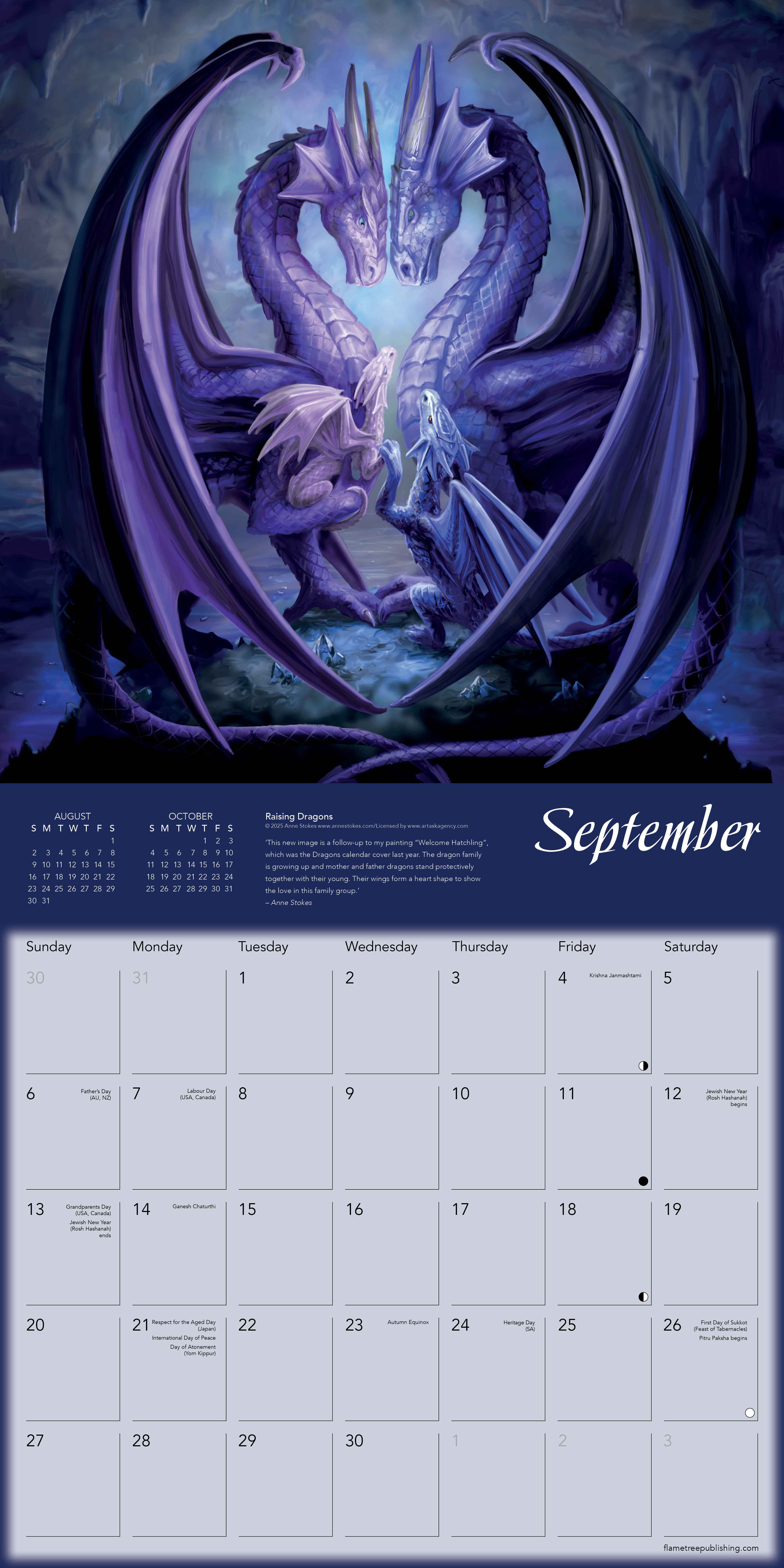 Kalender 2026 30x30 Dragons