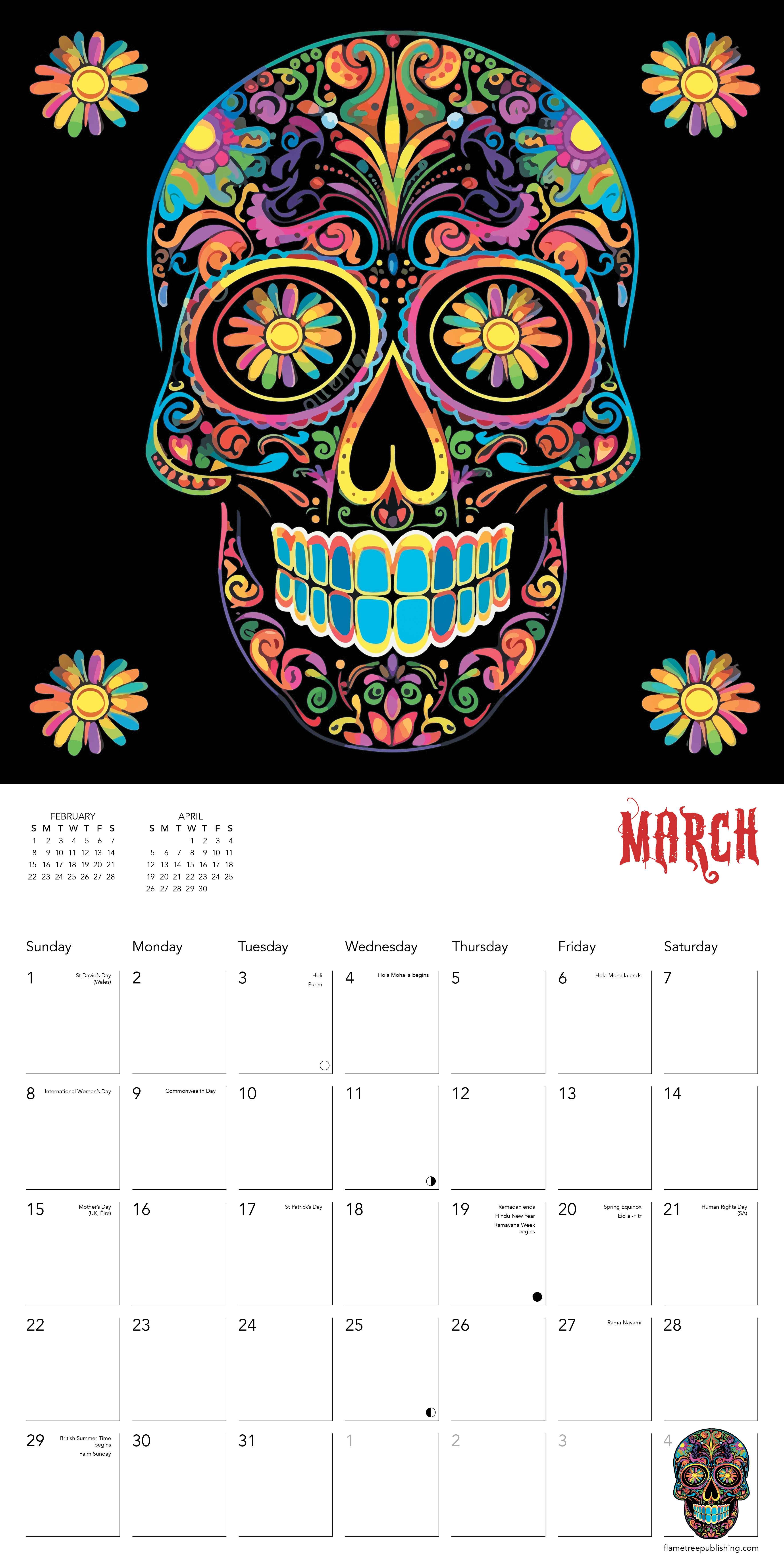 Kalender 2026 30x30 Sugar Skulls