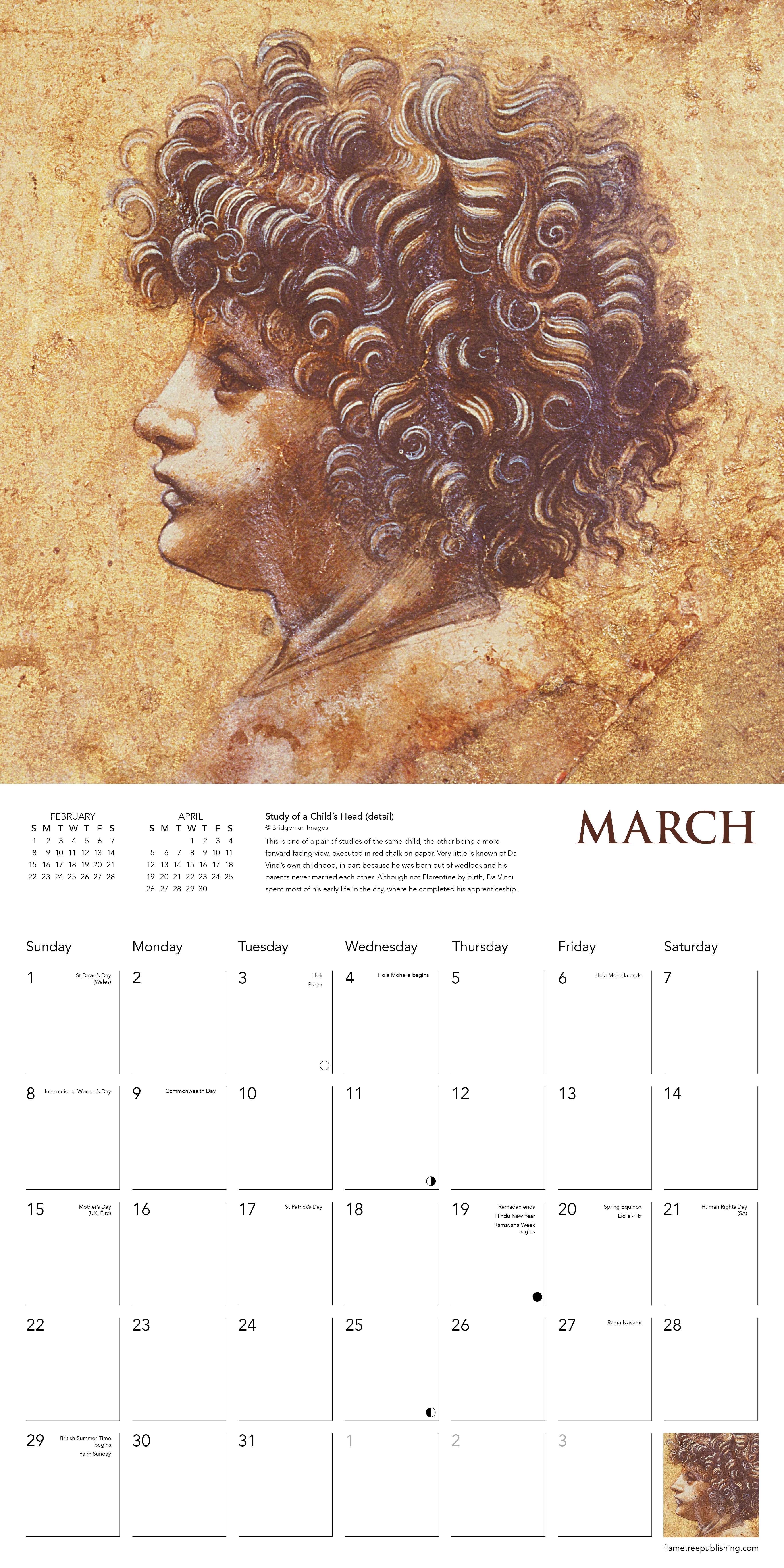 Kalender 2026 30x30 Leonardo da Vinci