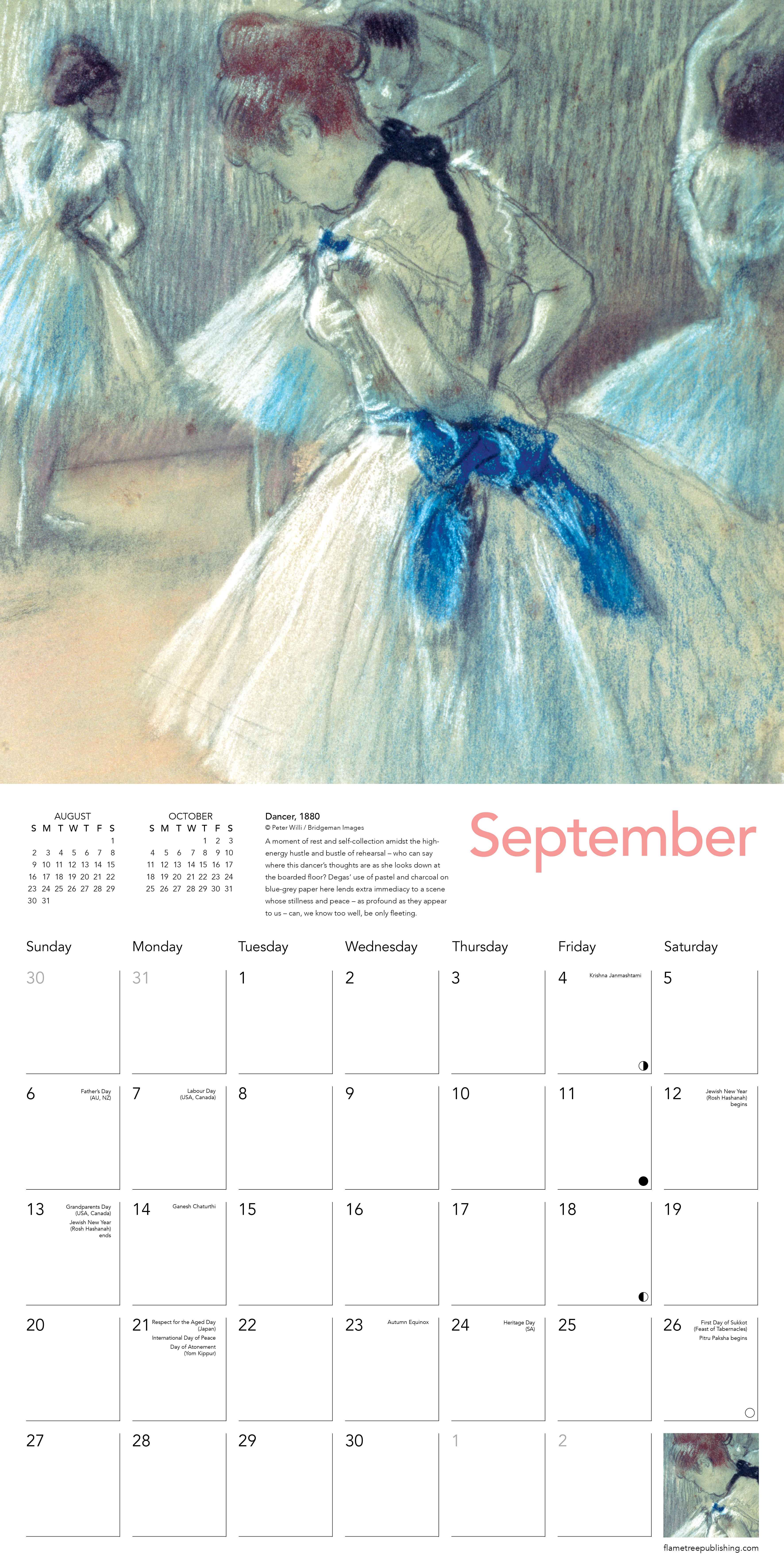 Kalender 2026 30x30 Degas Dancers