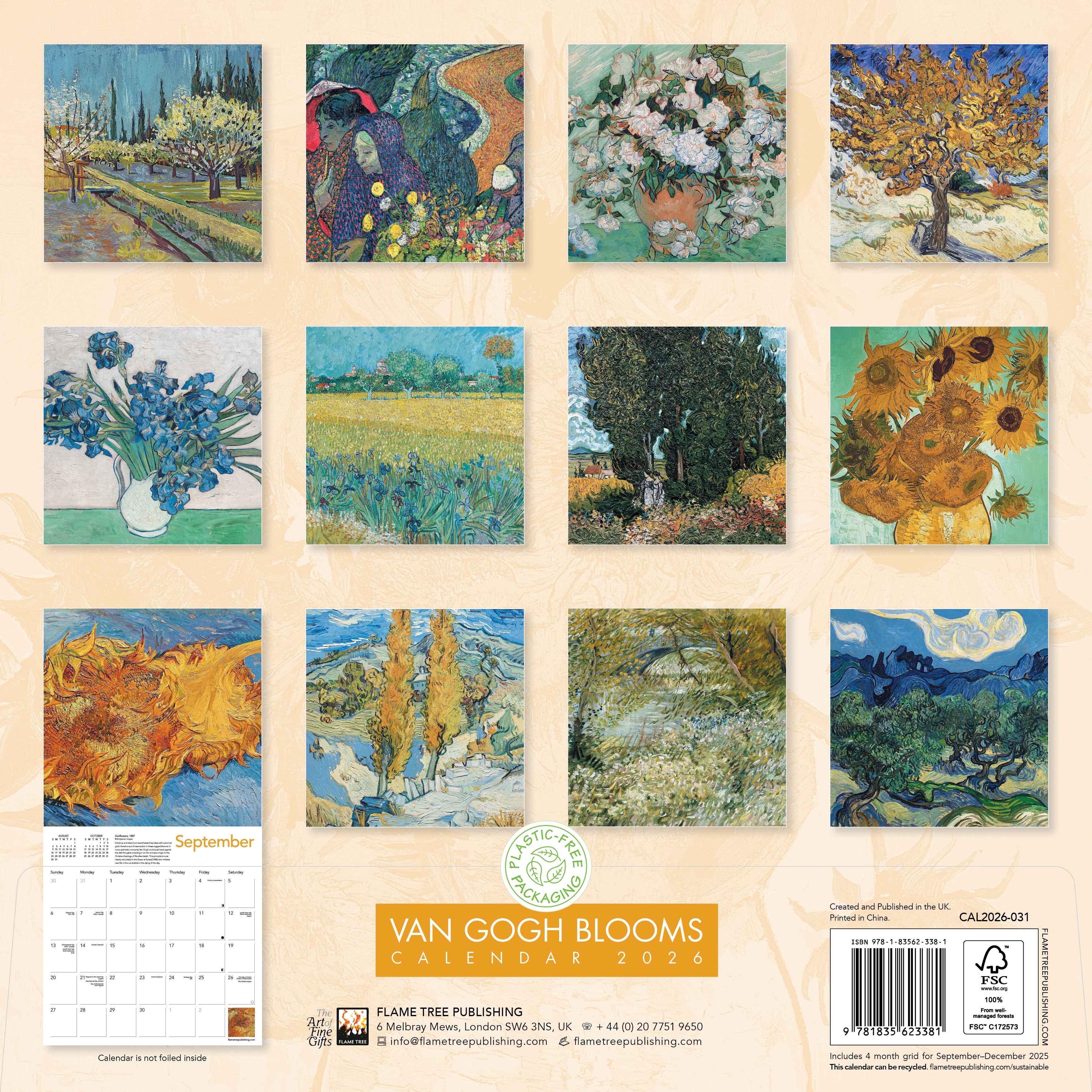 Kalender 2026 30x30 Van Gogh Blooms