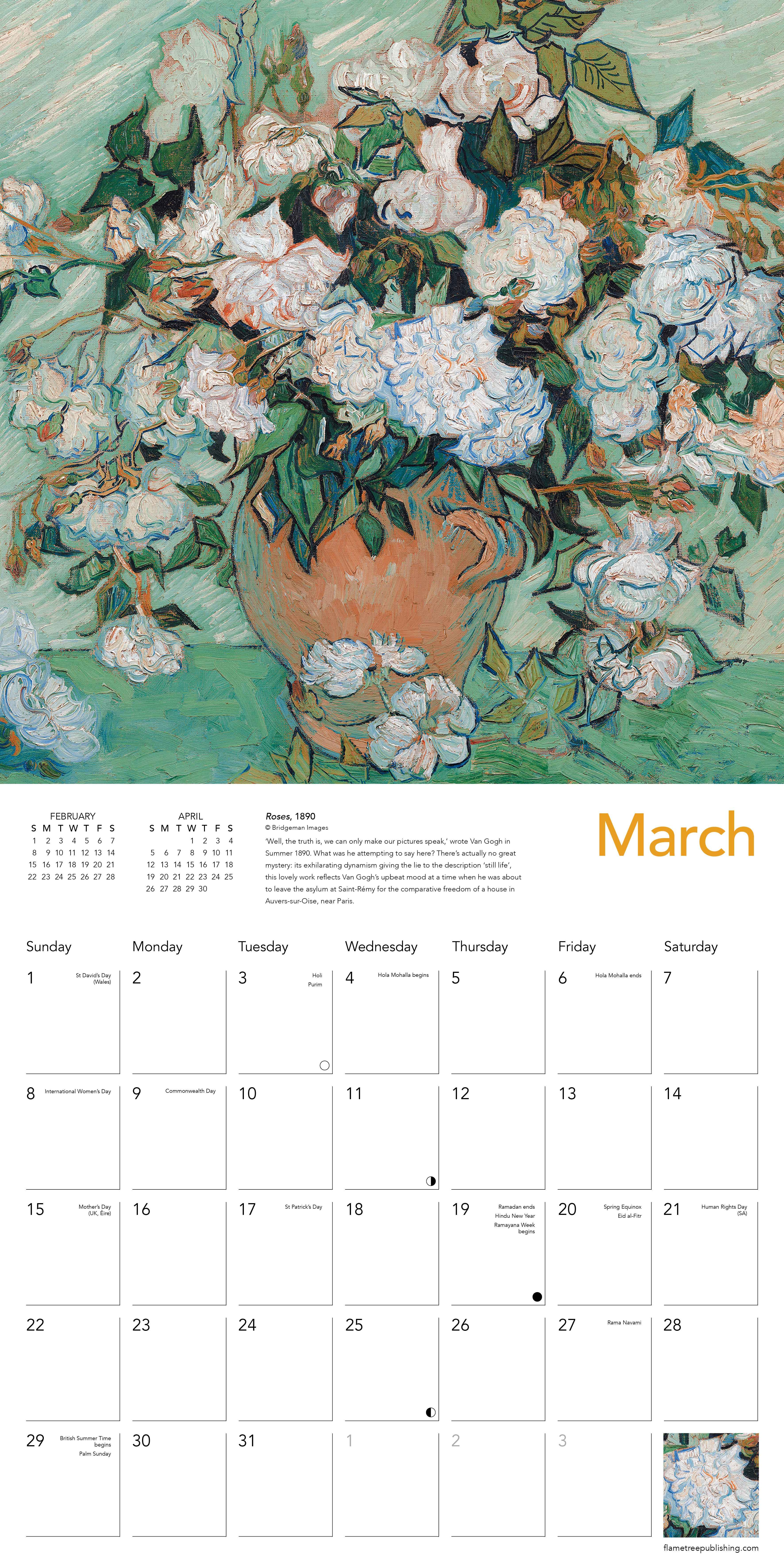 Kalender 2026 30x30 Van Gogh Blooms