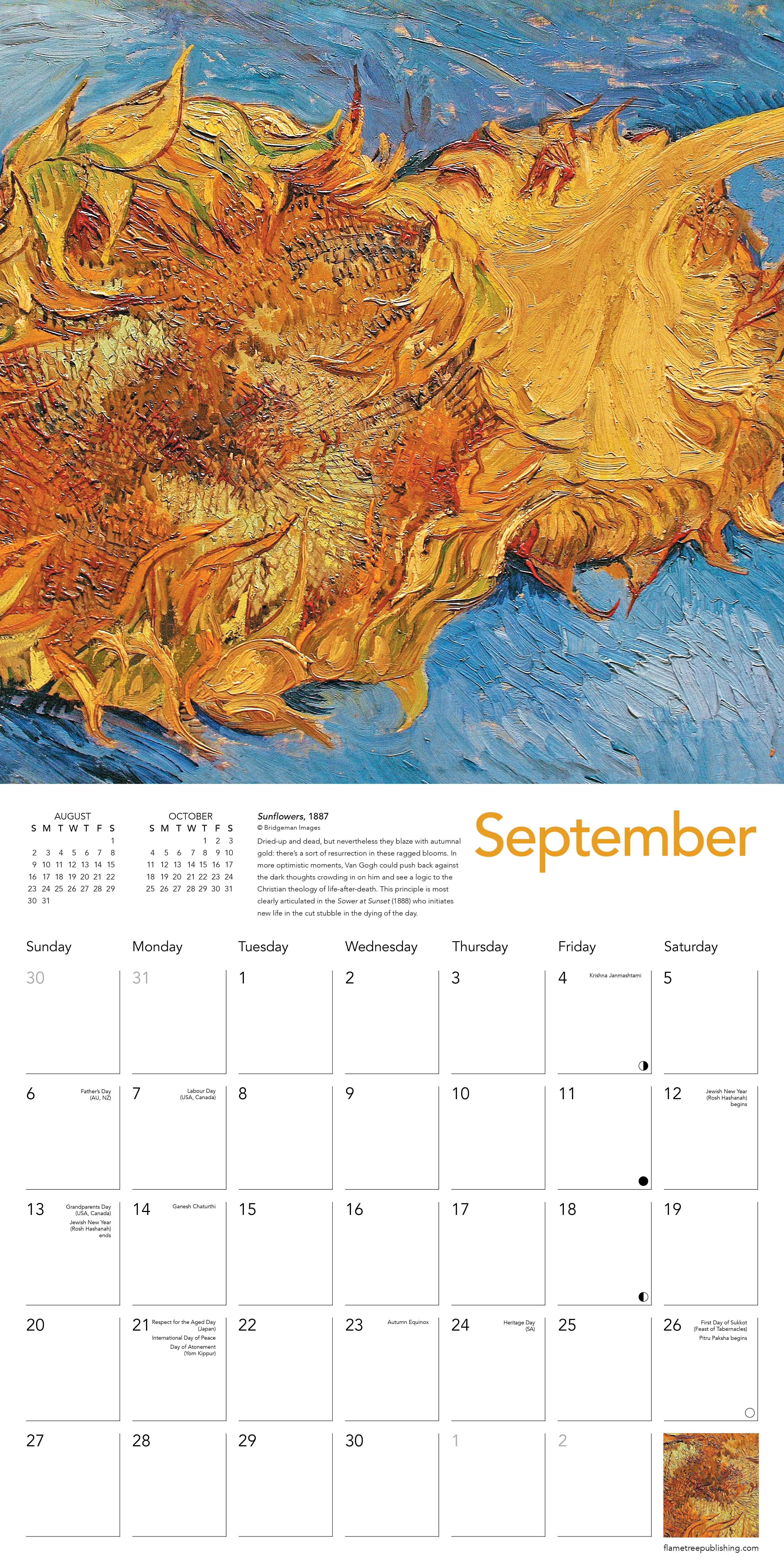 Kalender 2026 30x30 Van Gogh Blooms