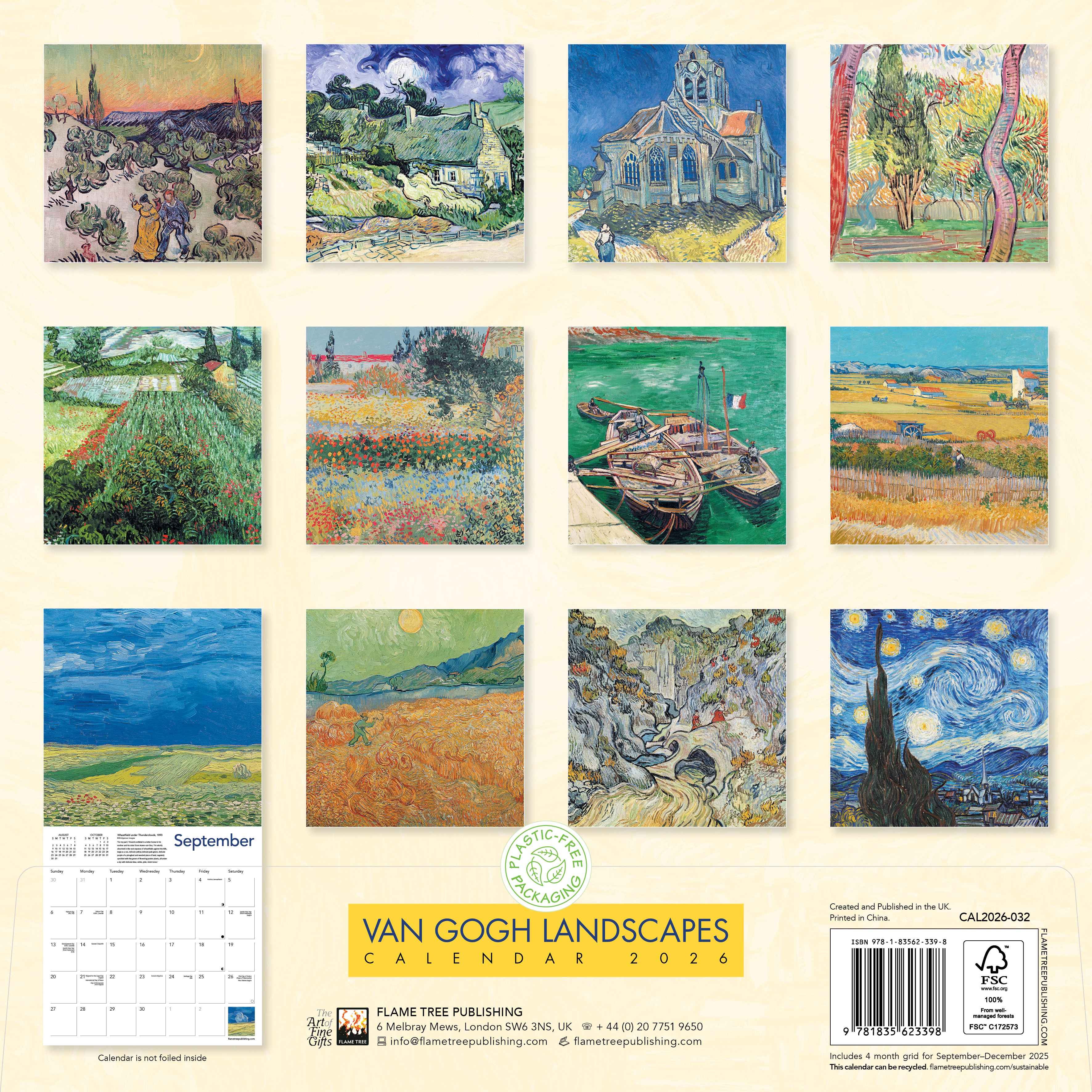 Kalender 2026 30x30 Van Gogh Landscapes