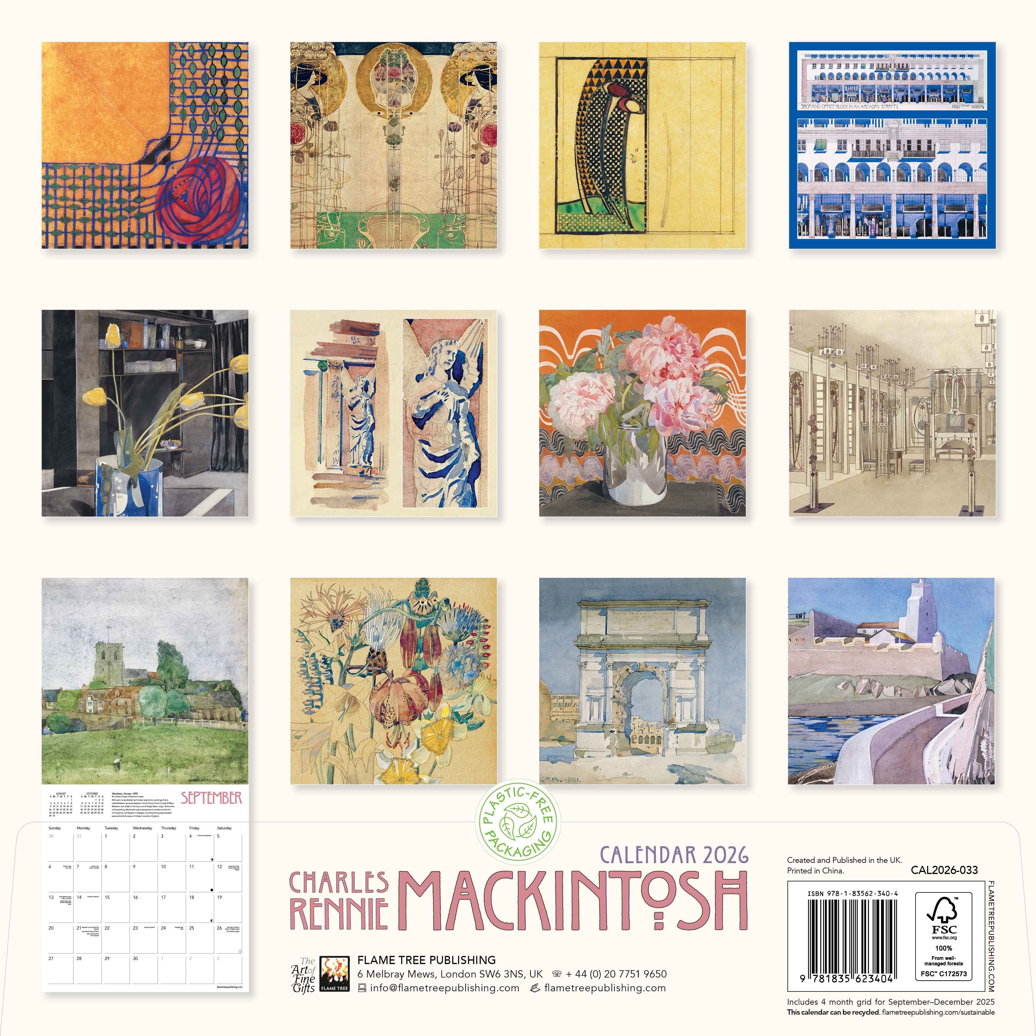 Kalender 2026 30x30 C R Mackintosh