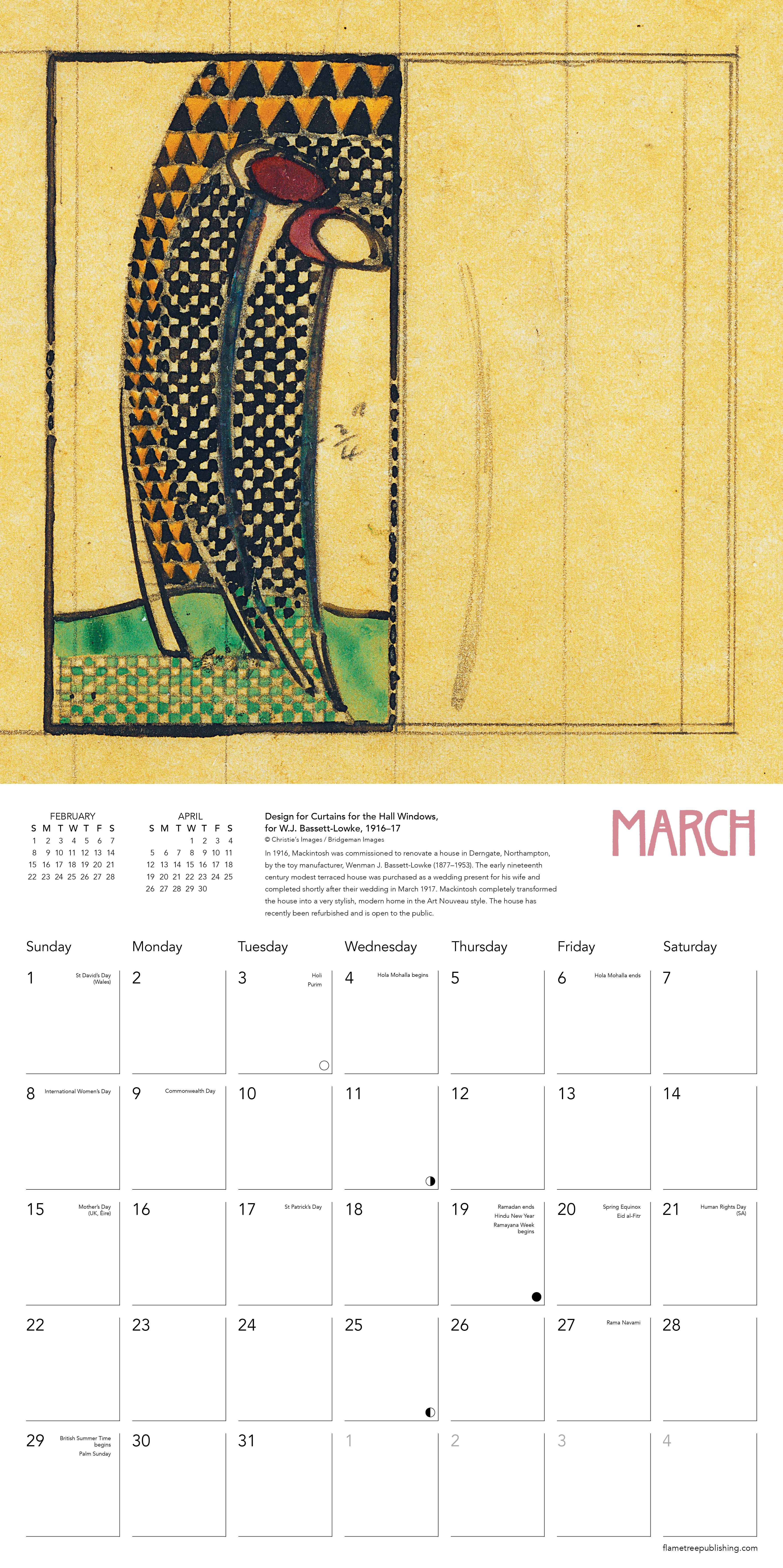 Kalender 2026 30x30 C R Mackintosh