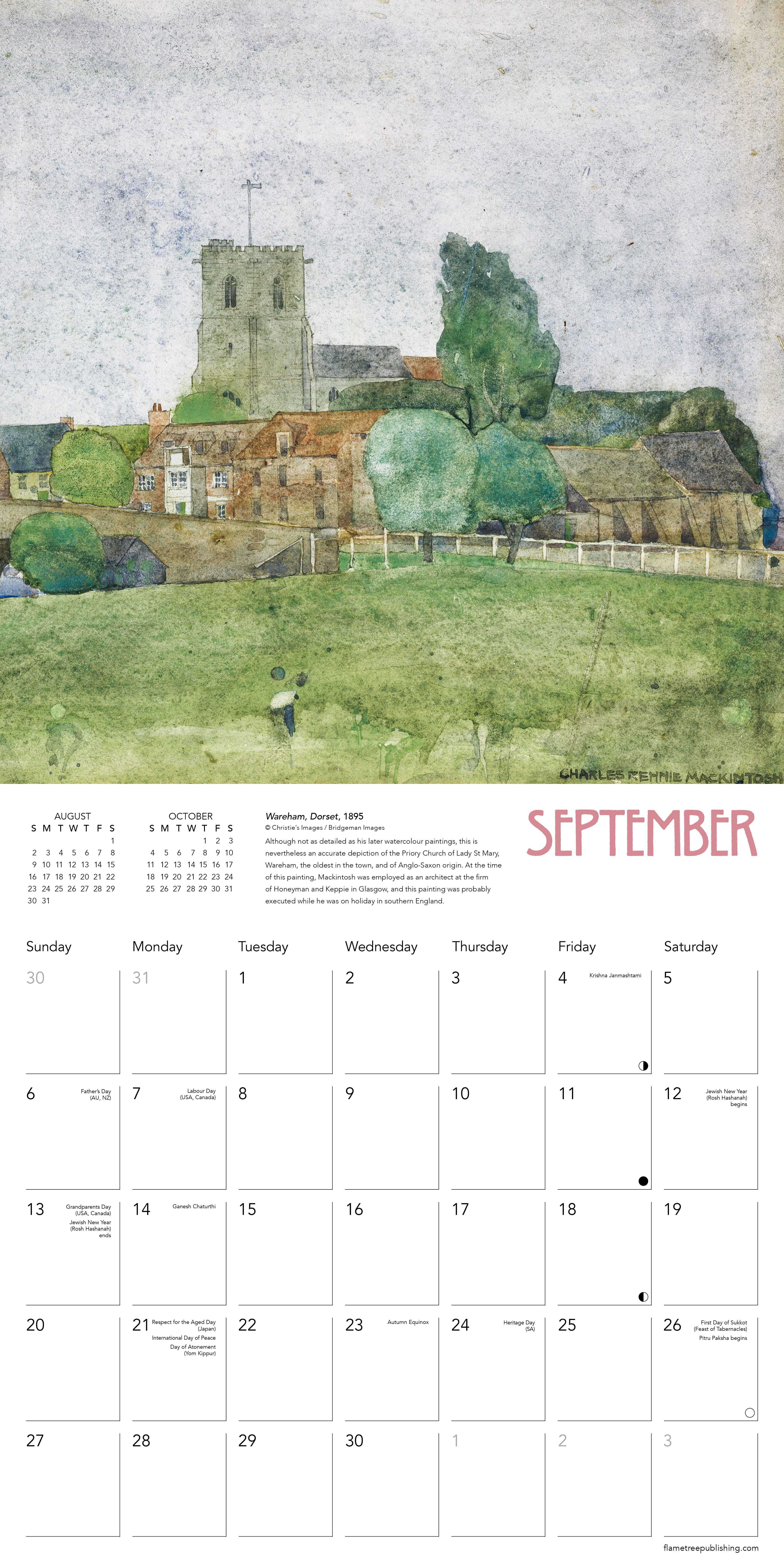 Kalender 2026 30x30 C R Mackintosh