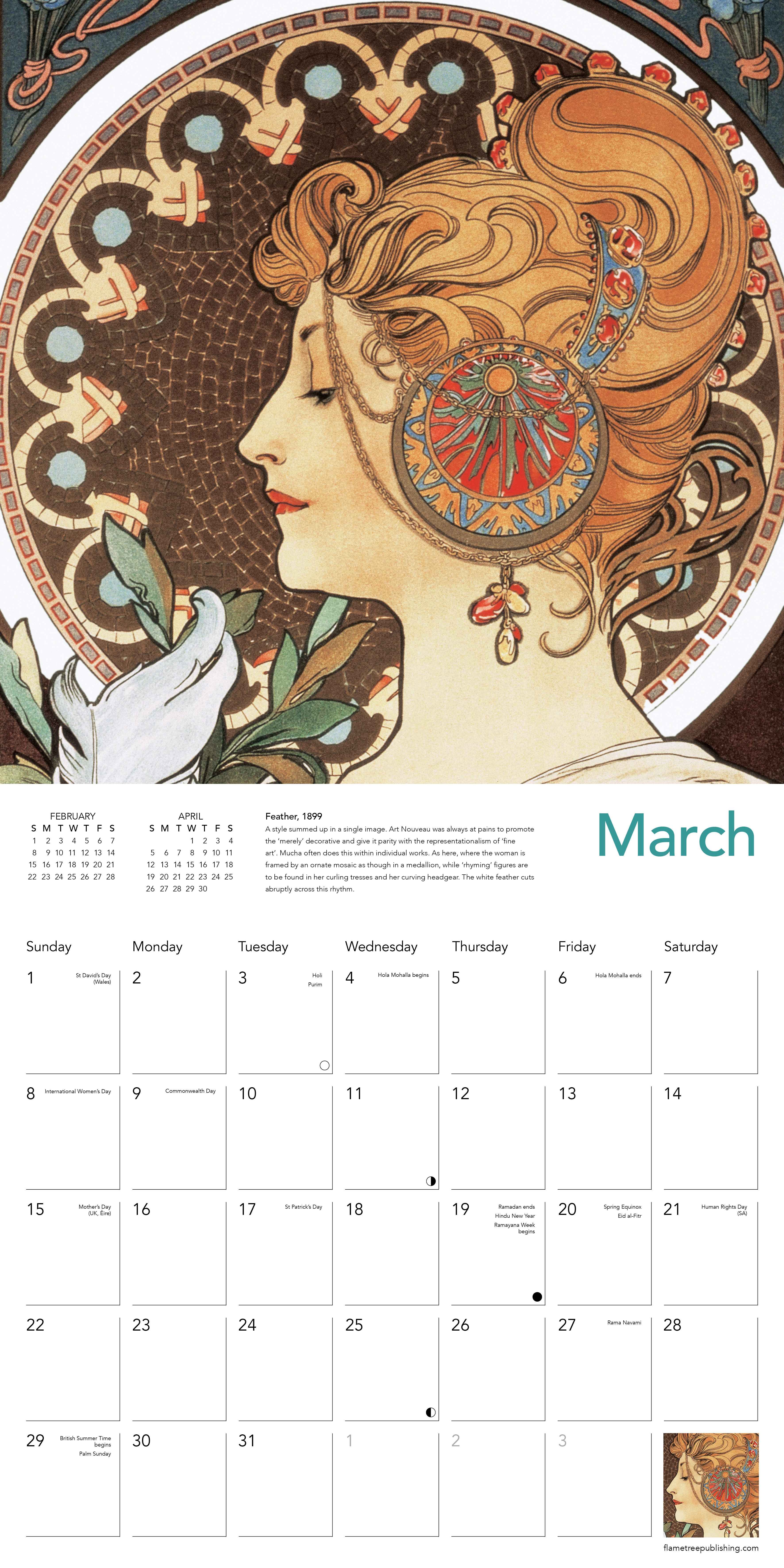 Kalender 2026 30x30 Alphonse Mucha