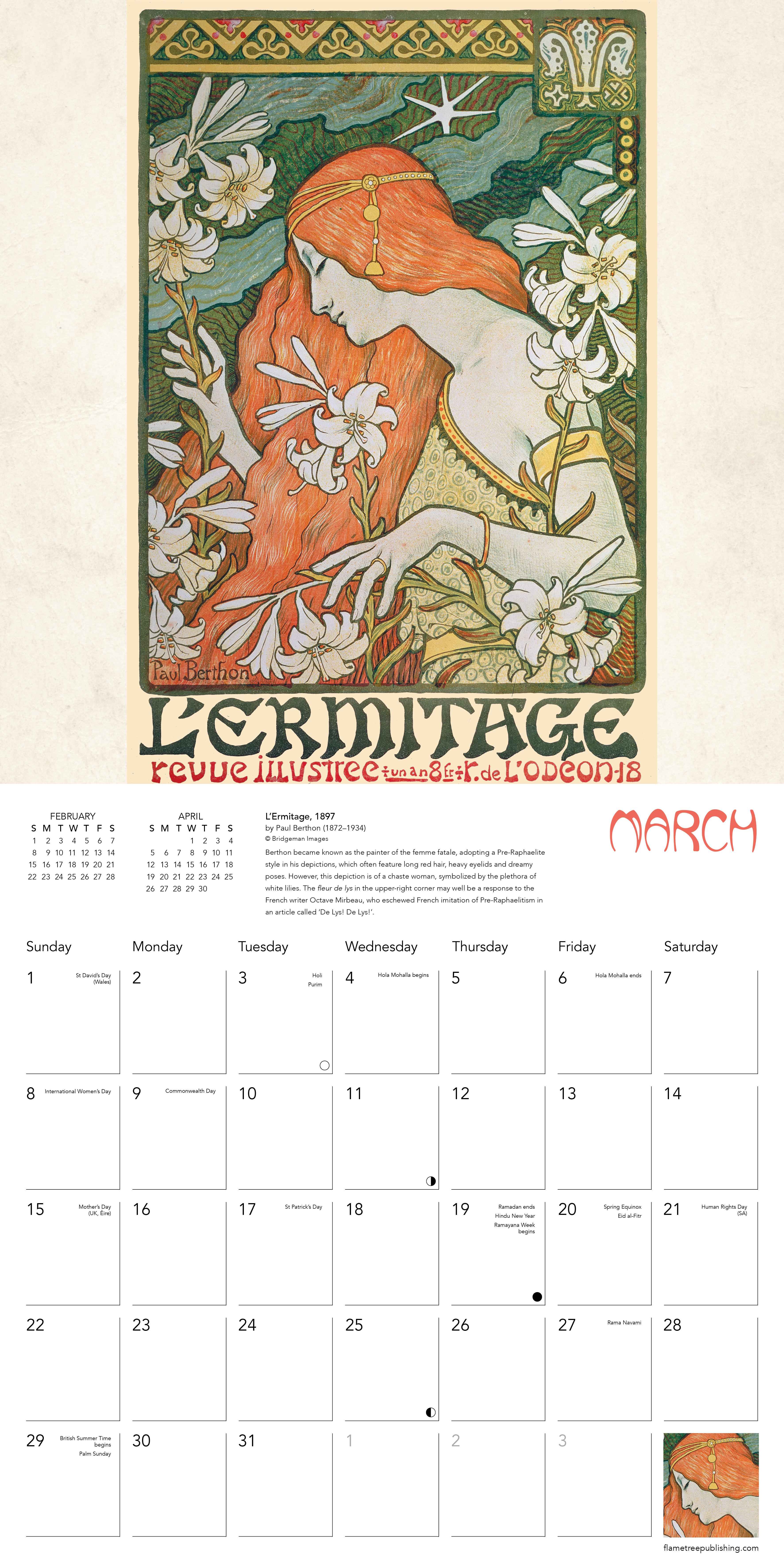 Kalender 2026 30x30 Art Nouveau Posters