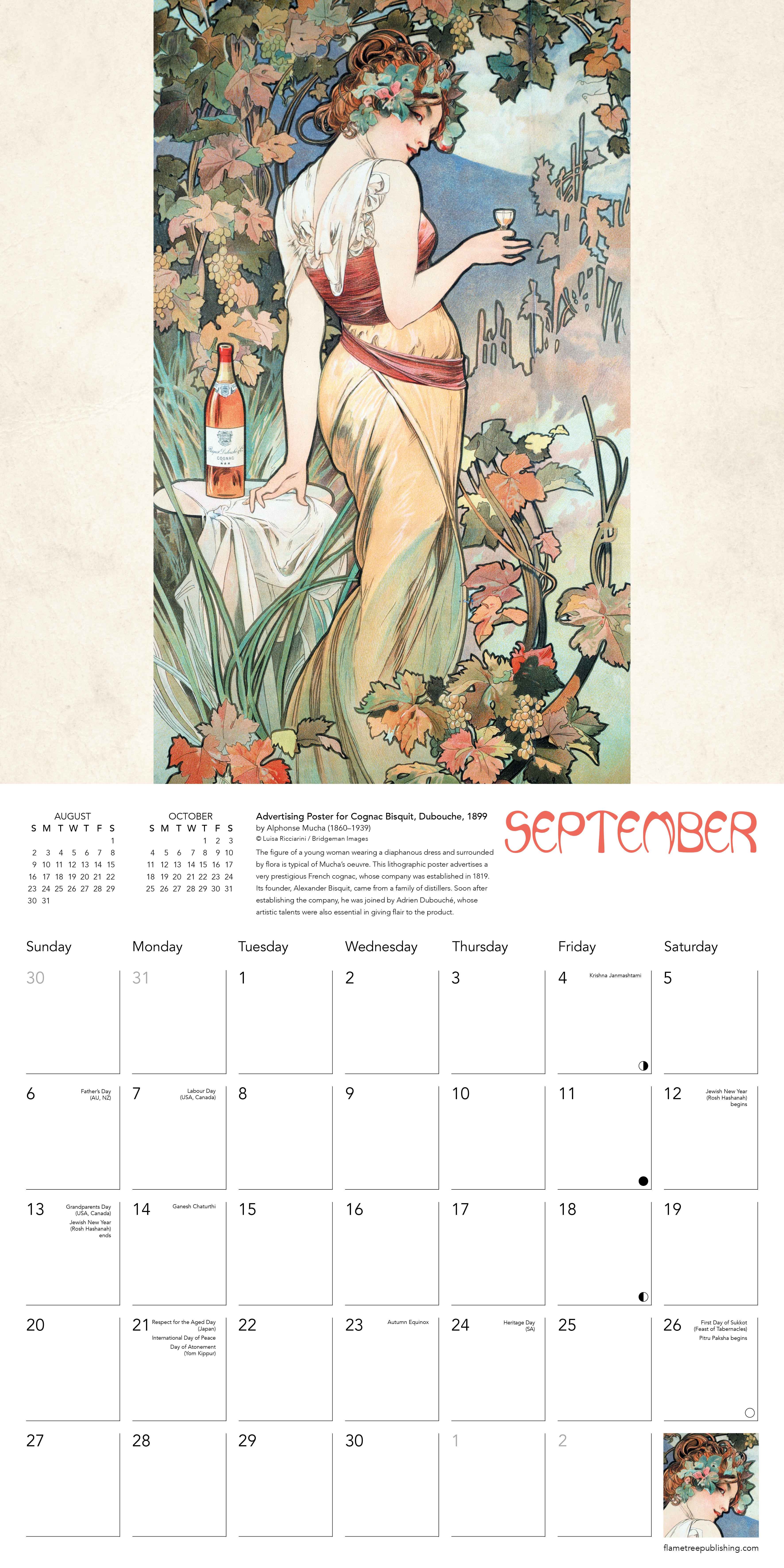 Kalender 2026 30x30 Art Nouveau Posters