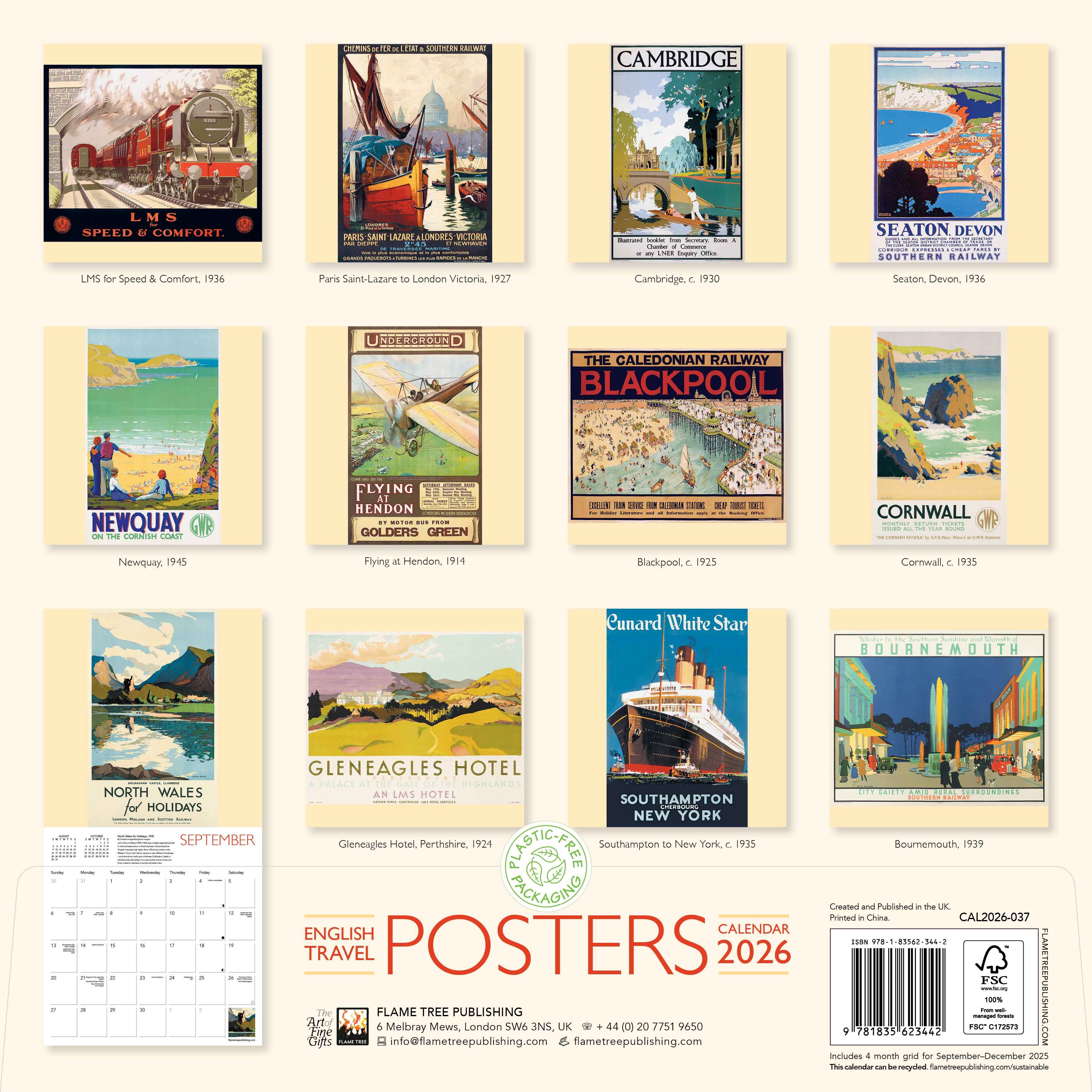 Kalender 2026 30x30 Travel Posters